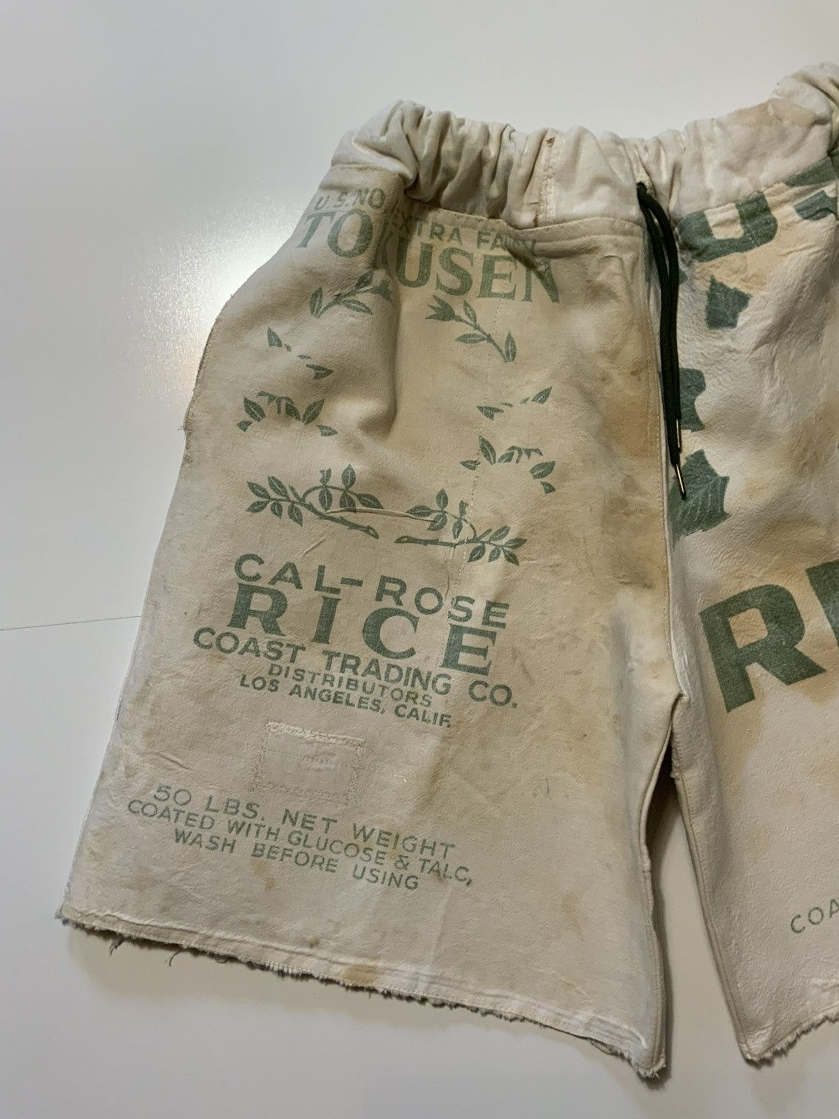 Vintage Cal Rose Rice Bag Canvas Cloth Dyed Patchwork Sack Shorts Size US 32 / EU 48 - 5 Thumbnail