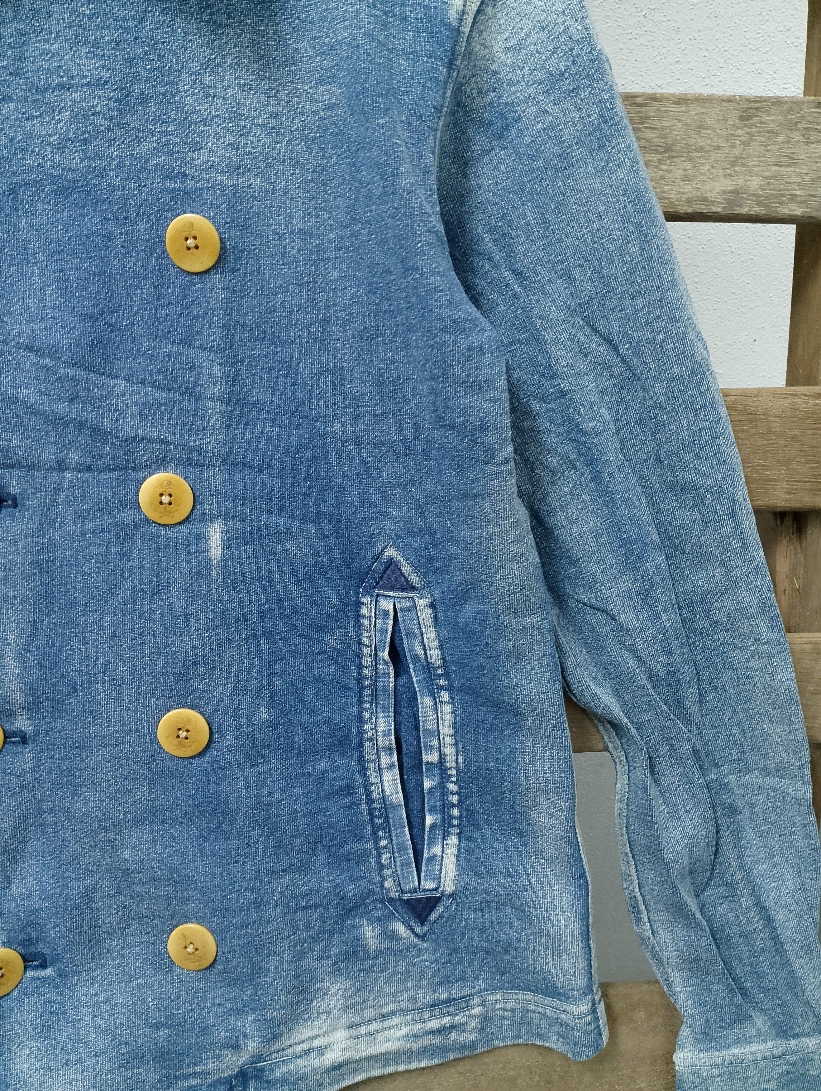 ABAHOUSE × Japanese Brand Abahouse Japanese Denim Pea Coat Distressed Wash Size US M / EU 48-50 / 2 - 3 Thumbnail