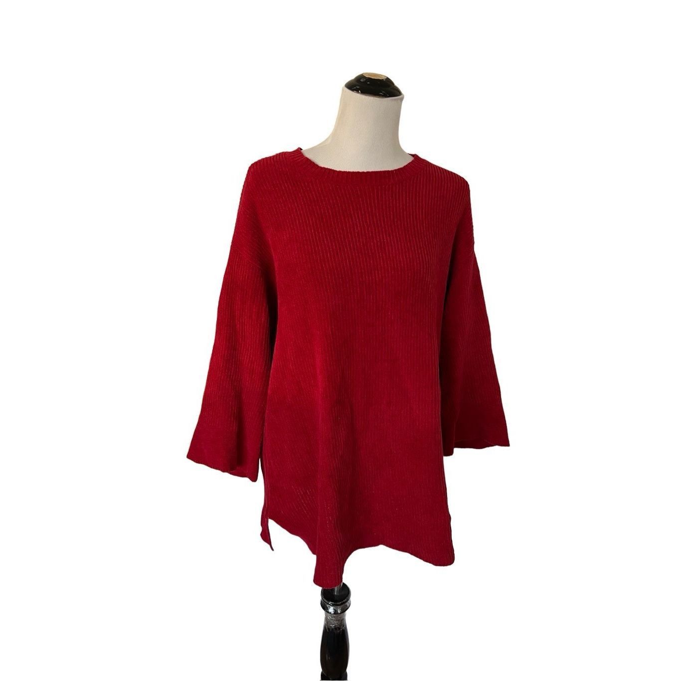 Eileen Fisher Eileen Fisher Red Pullover Sweater Flare Sleeve Womens plus Size XXL / US 16-18 / IT 52-54 - 1 Thumbnail