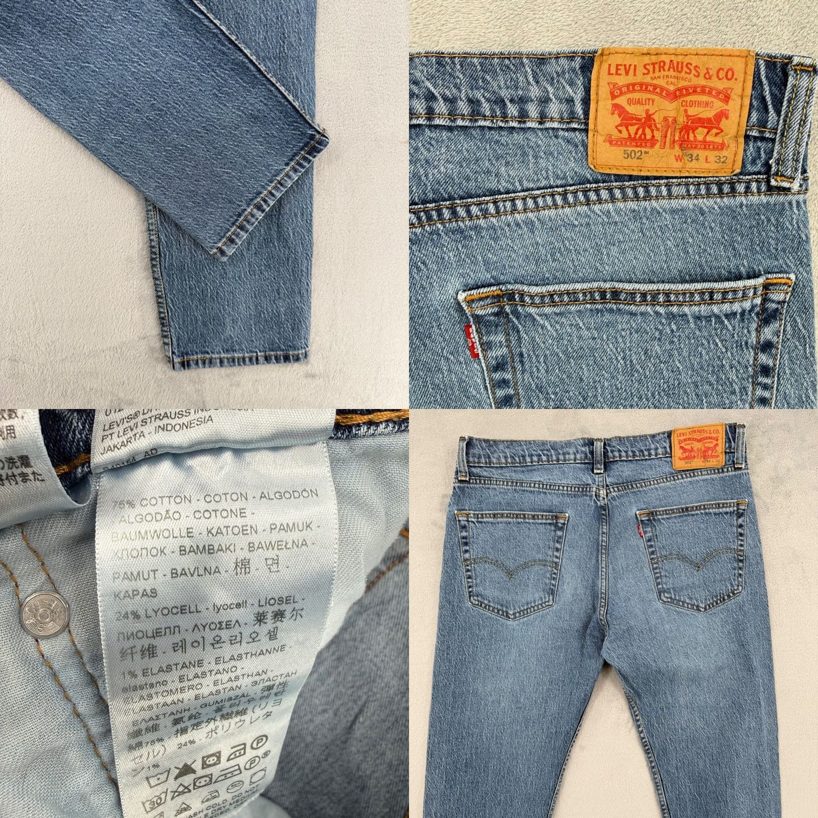 Levi's Levis Jeans Denim Medium Wash Cotton Lyocell Blend Stretch Wide 5-Pocket W34 L32 Mens Regular Straight(Size 34) Blue Mt/Western/Bohemian/Vintage No Size US 34 / EU 50 - 8 Thumbnail