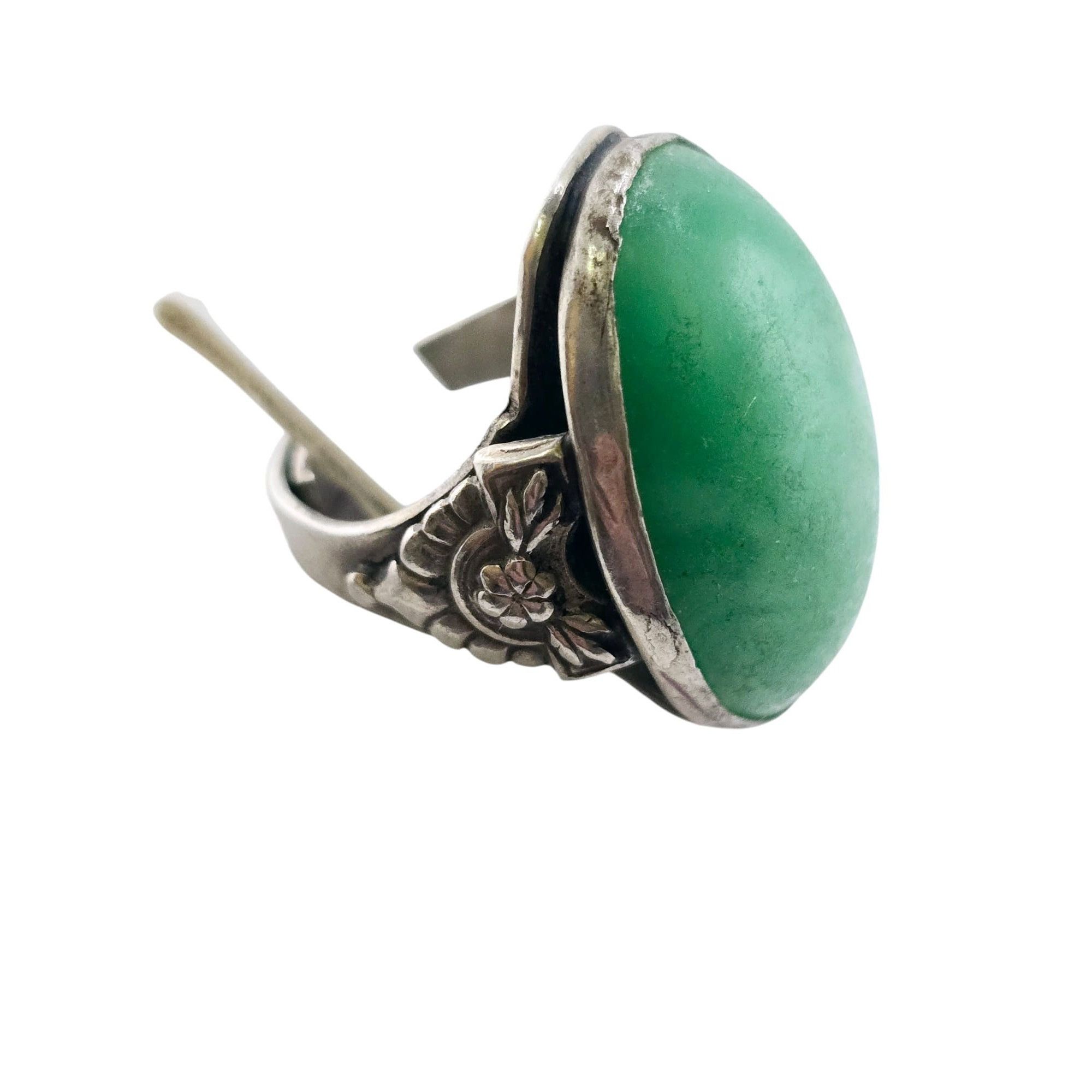 Vintage Vintage Decorative Silvertone Glass or Tourmaline Fancy Shan Size ONE SIZE - 2 Thumbnail