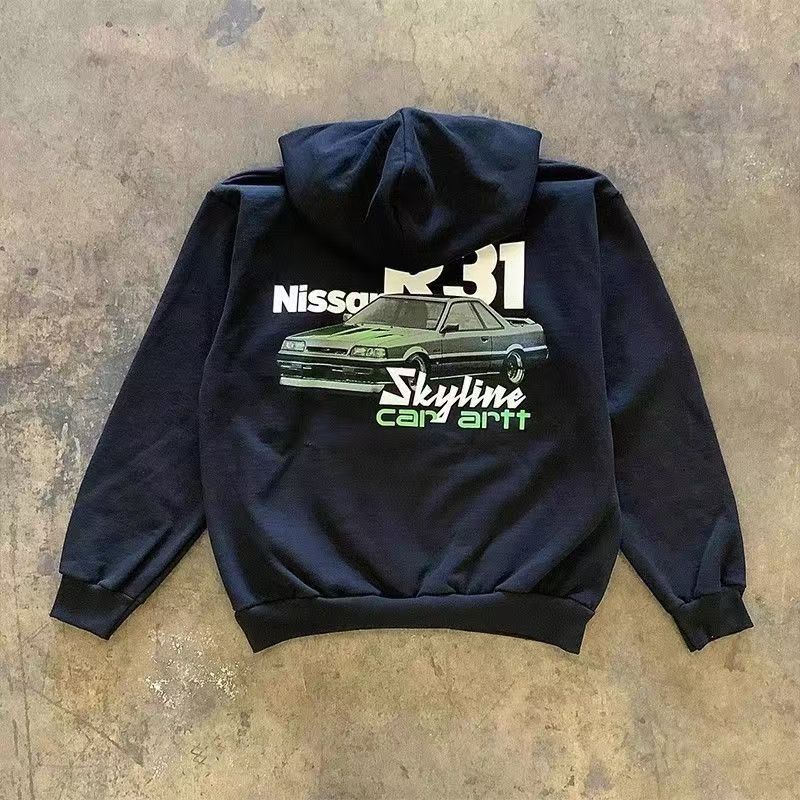 Vintage Black Washed Vintage Car Print Hoodie Size US M / EU 48-50 / 2 - 1 Thumbnail