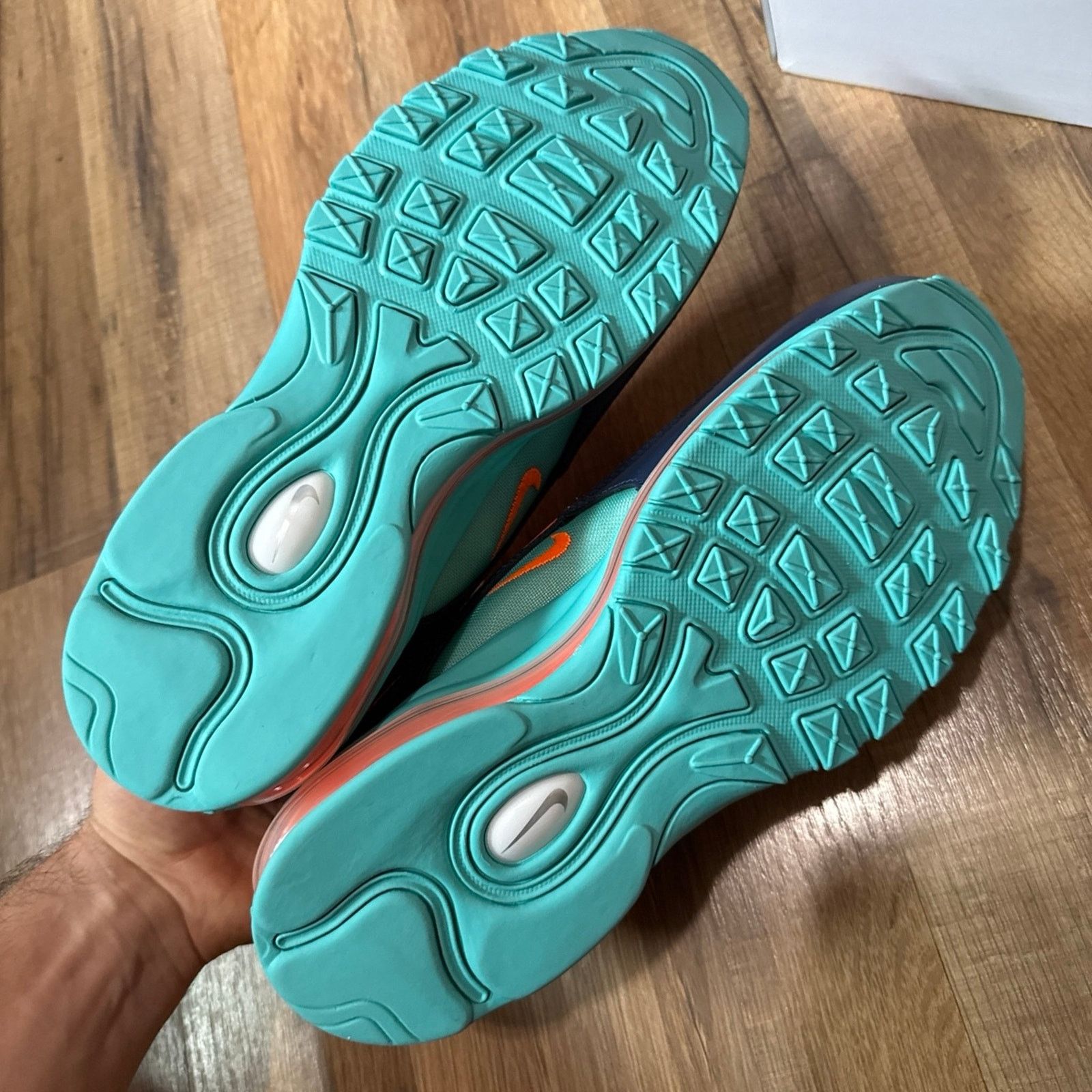 Nike Nike ID Air Max 97 By You Aqua Blue Orange Size US 11 / EU 44 - 9 Thumbnail