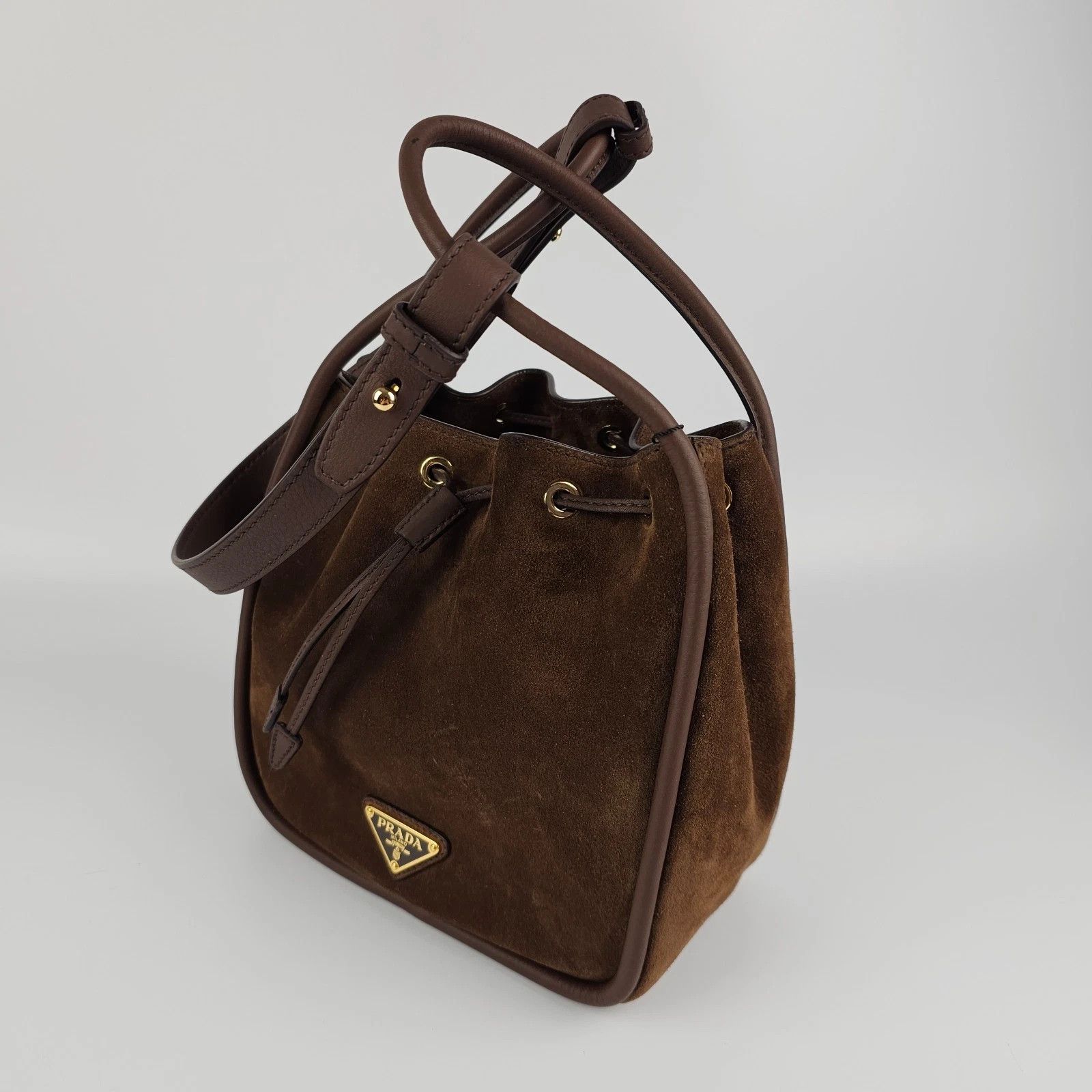 Prada PRADA Darling Mini $2850 Cacao Suede Bucket Bag Size ONE SIZE - 8 Thumbnail