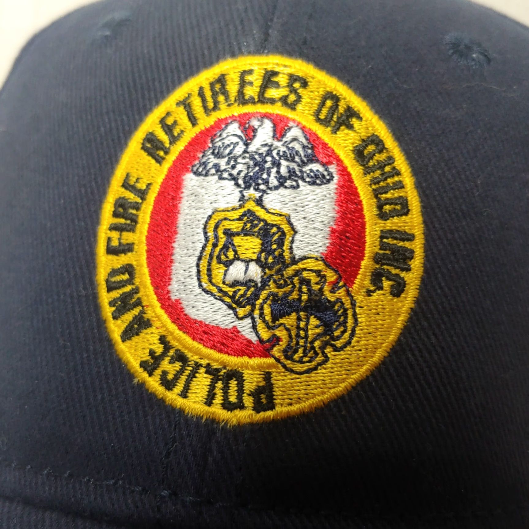 Vintage Otto Police & Fire Retirees of Ohio Cap Mens Adjustable Blue Cotton Canvas Strap Back Size ONE SIZE - 2 Thumbnail