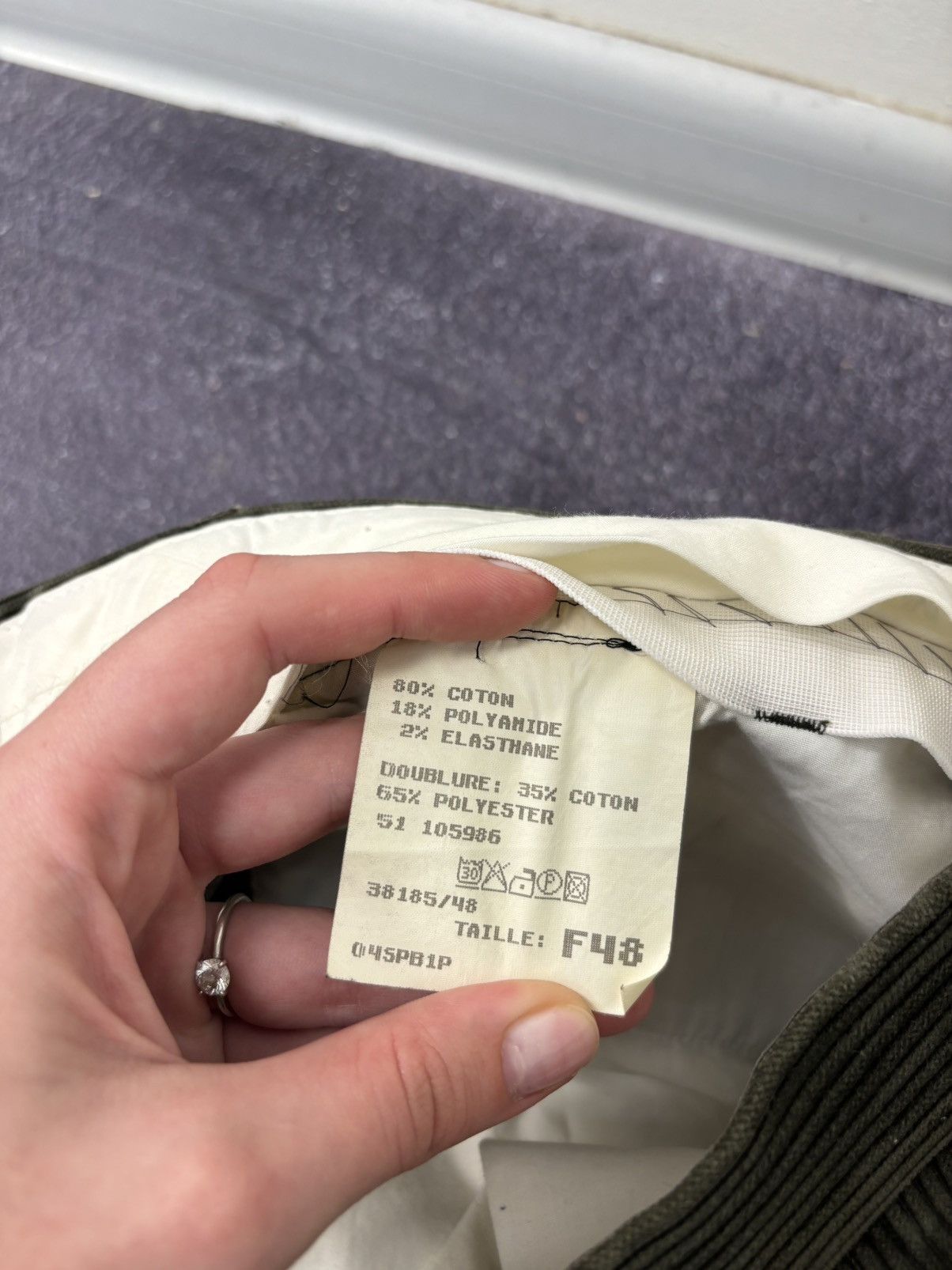Balmain Vintage Balmain Velvet Corduroy Khaki Green Rare Baggy Pants Size US 38 / EU 54 - 14 Thumbnail