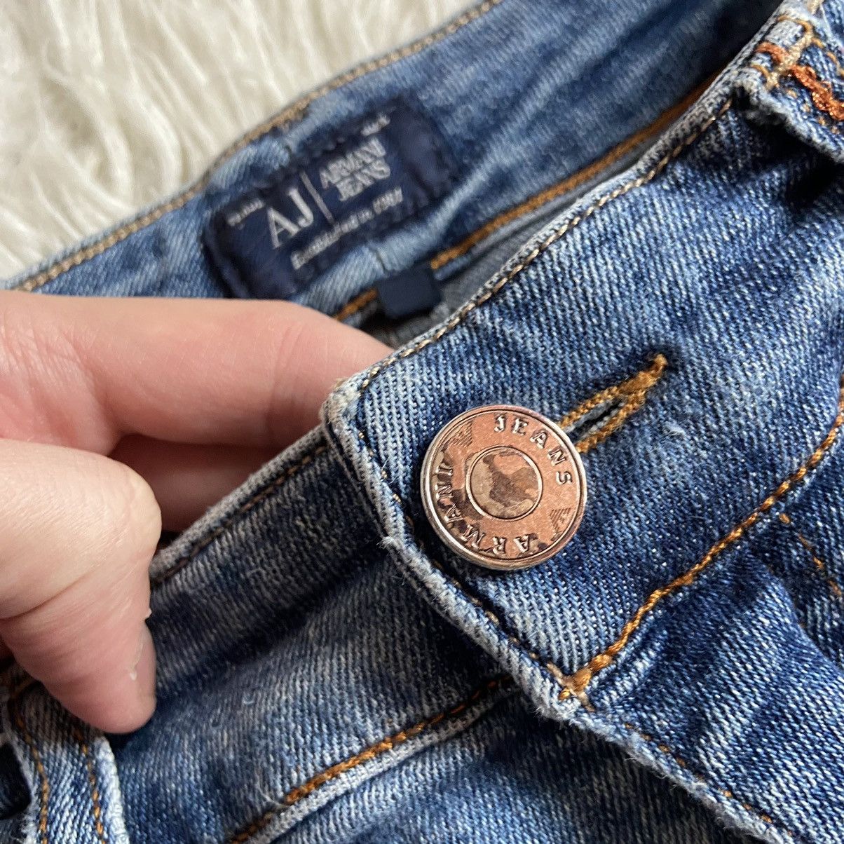 Armani × Giorgio Armani × Vintage 📌 Vintage Armani Jeans 00s Denim Metal Logo Y2k Size US 32 / EU 48 - 11 Thumbnail