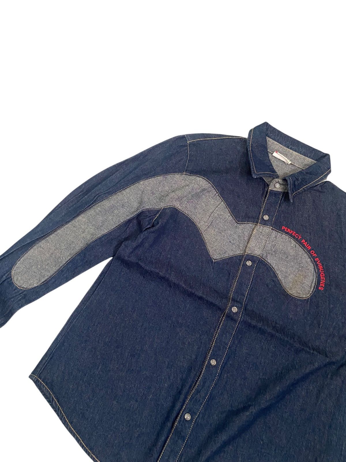 Evisu × Japanese Brand × Vintage Evisu vintage big logo seagull denim shirt buttons Size US S / EU 44-46 / 1 - 1 Thumbnail