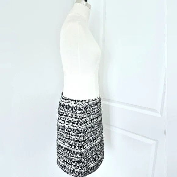 Loft White Multi Metallic Tweed Skirt Gift Party Work Size 30" / US 8 / IT 44 - 6 Thumbnail