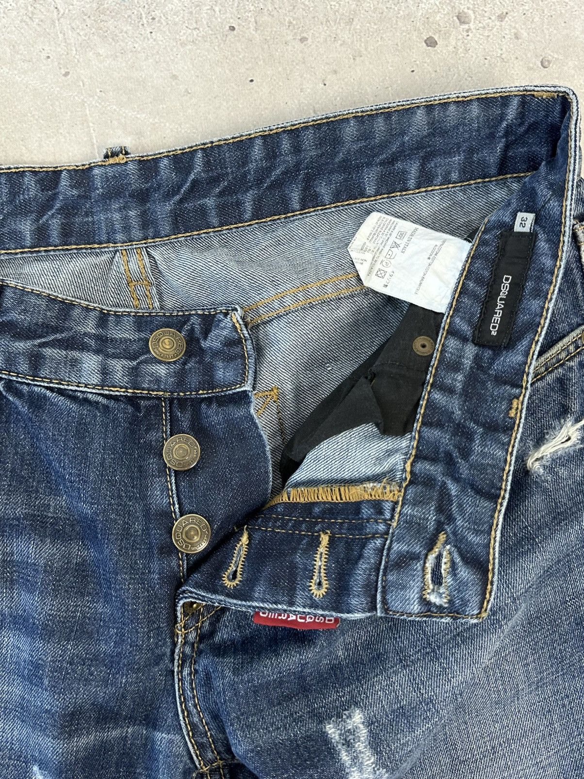 Dsquared2 Dsquared2 Vintage Distressed Washed Navy Cotton Jeans Size US 32 / EU 48 - 14 Thumbnail