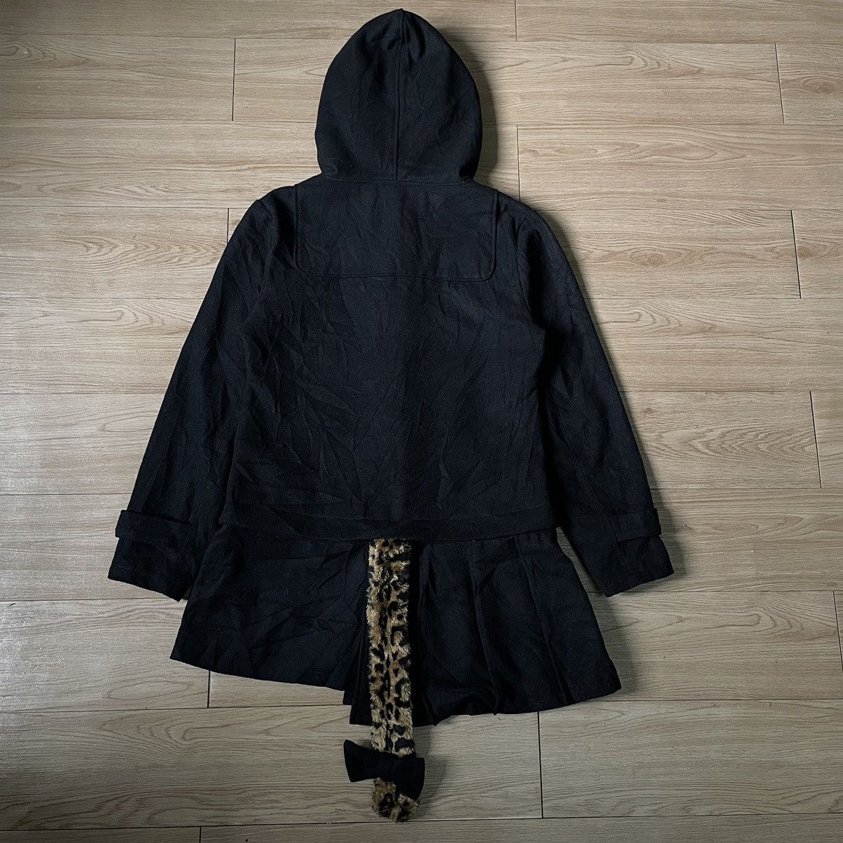 14th Addiction 🇯🇵 Hell Cat Punks Goa Asymmetrical Wool Jacket Leopard Fur Size S / US 4 / IT 40 - 16 Thumbnail