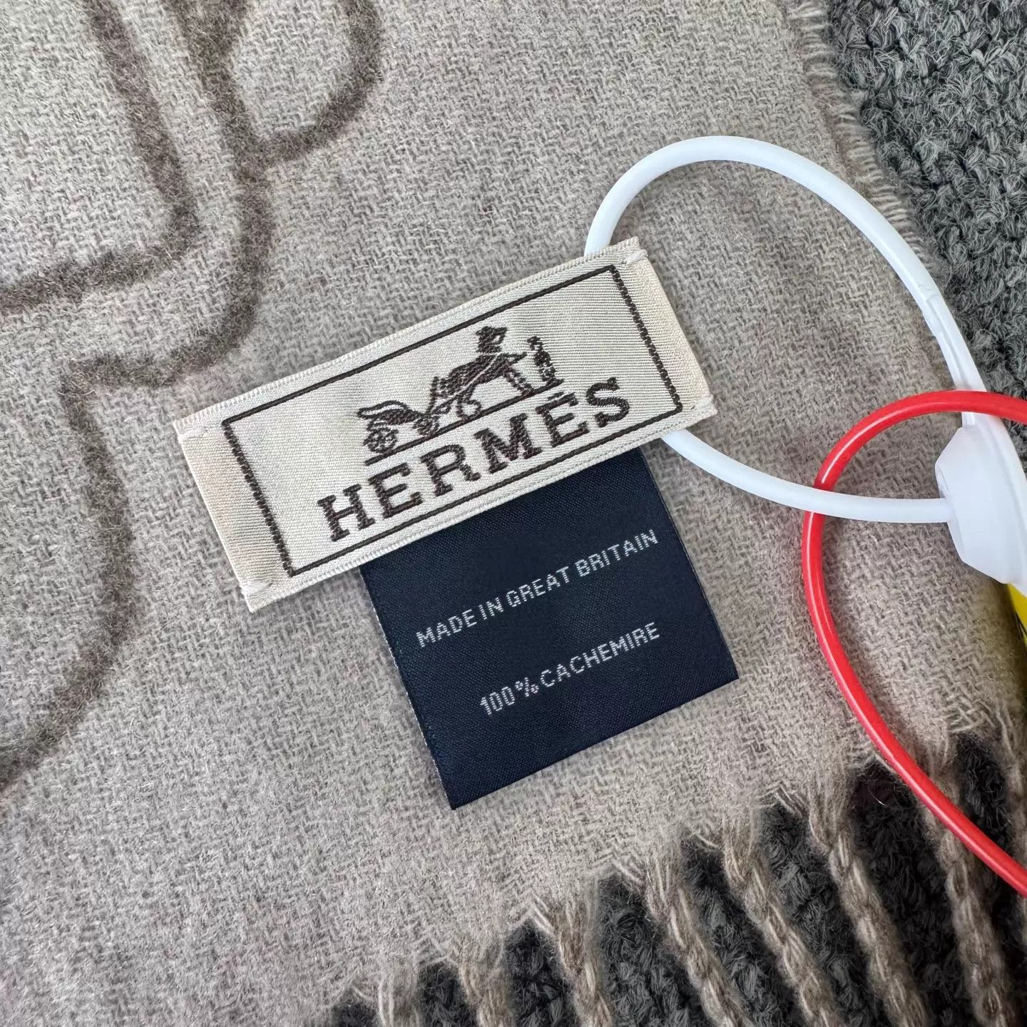 Hermes Hermes light brown horsebit tassel cashmere scarf 99new Size ONE SIZE - 5 Thumbnail