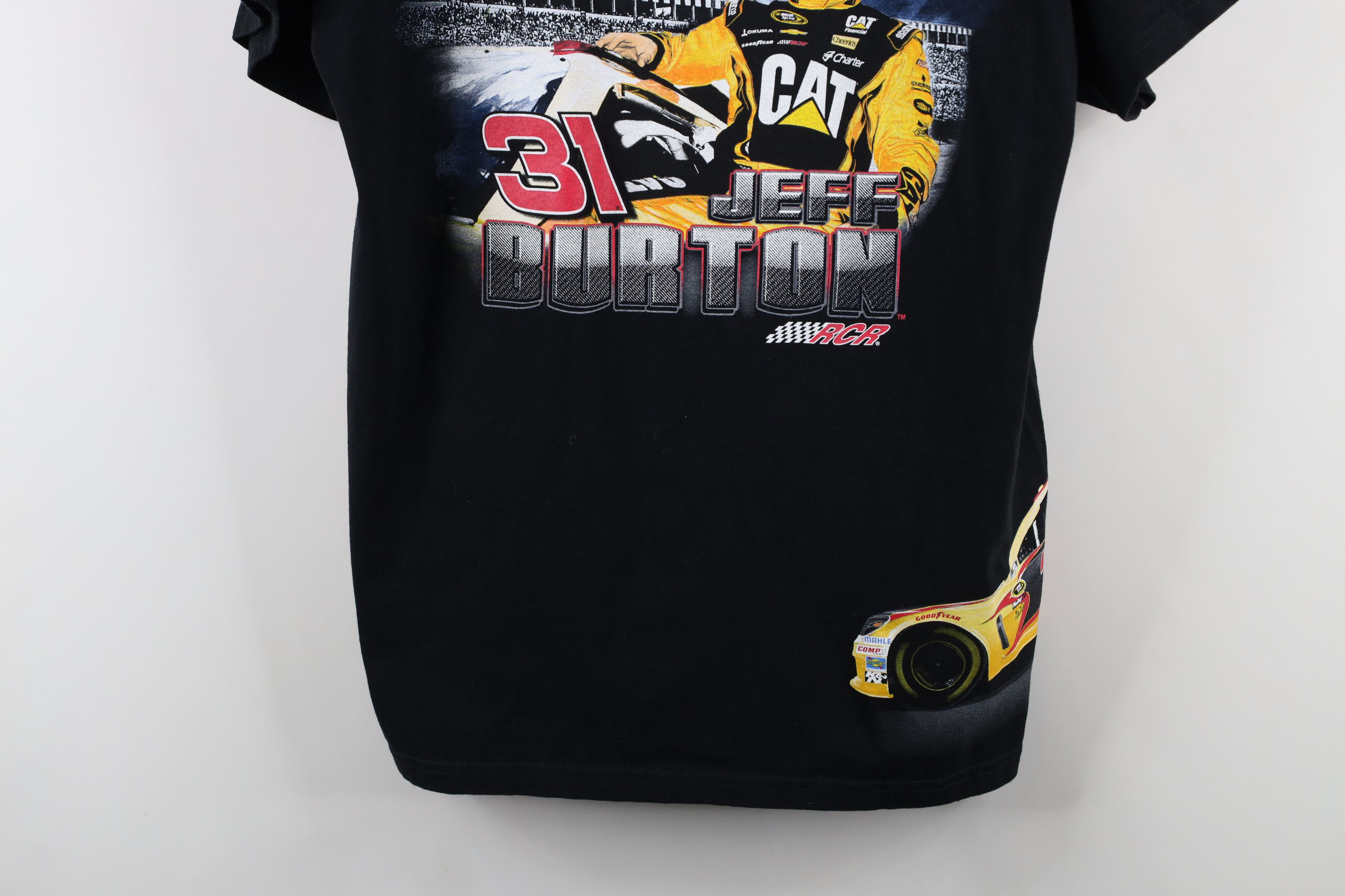 Vintage Vintage NASCAR Over Print Jeff Burton Racing T-Shirt Black Size US L / EU 52-54 / 3 - 3 Thumbnail