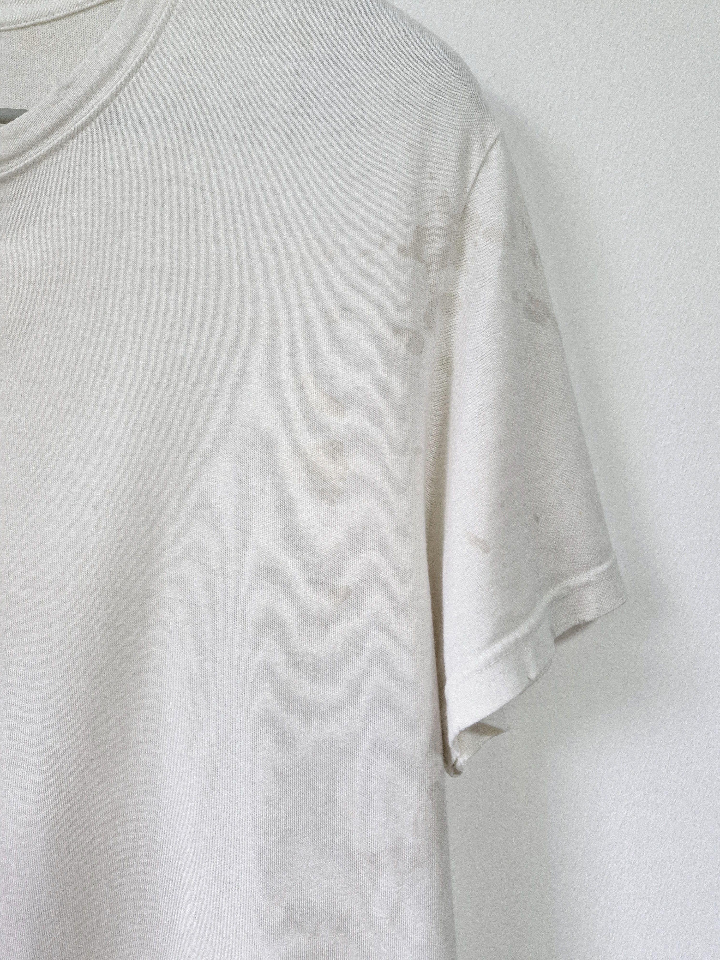 Balmain AW10 Balmain Decarnin Distressed Stained White T-shirt Size US M / EU 48-50 / 2 - 4 Thumbnail