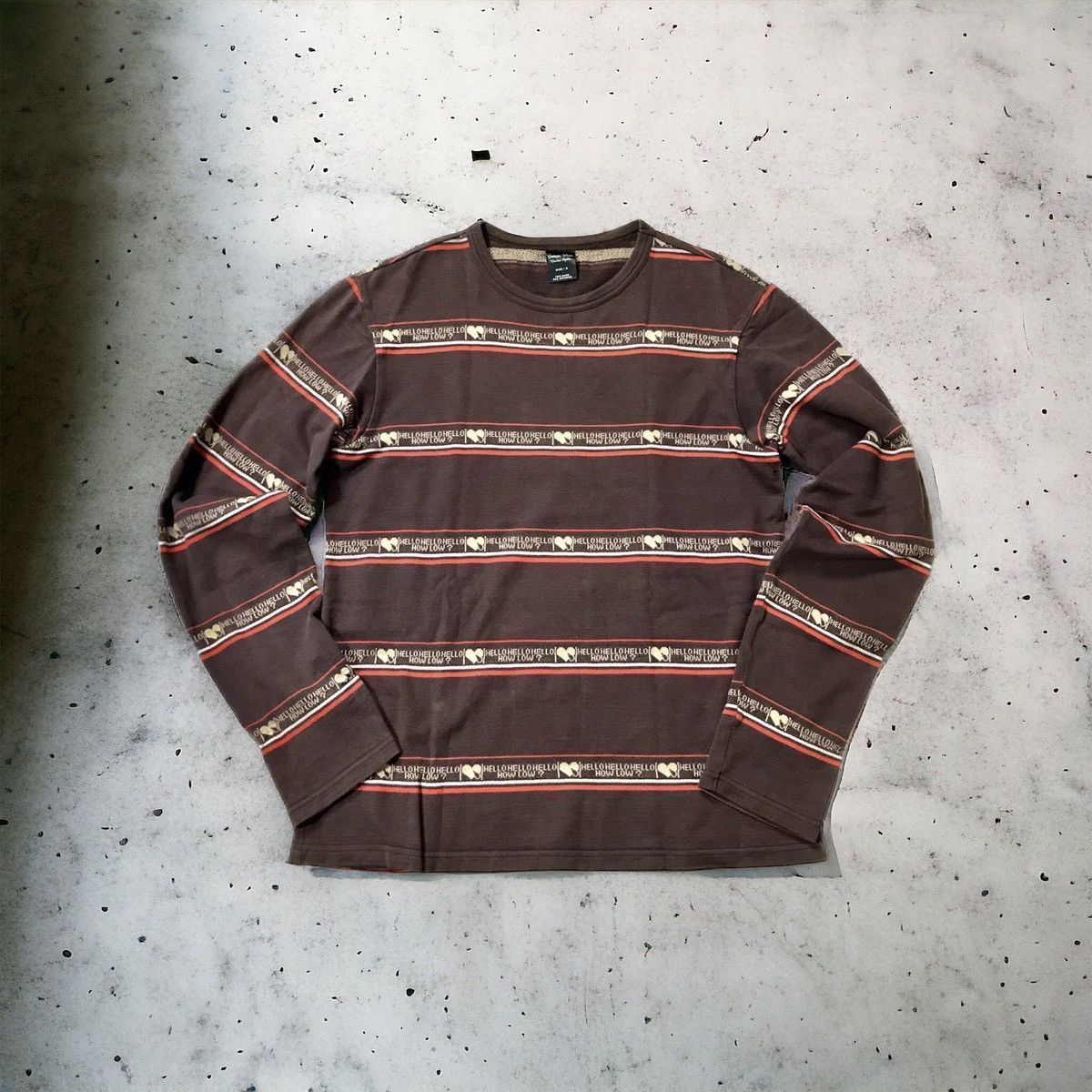 image of Number N Ine 03 Number (N)Ine Kurt Cobain “Hellox3 How Low) Longsleeve in Brown, Men's (Size Medium
