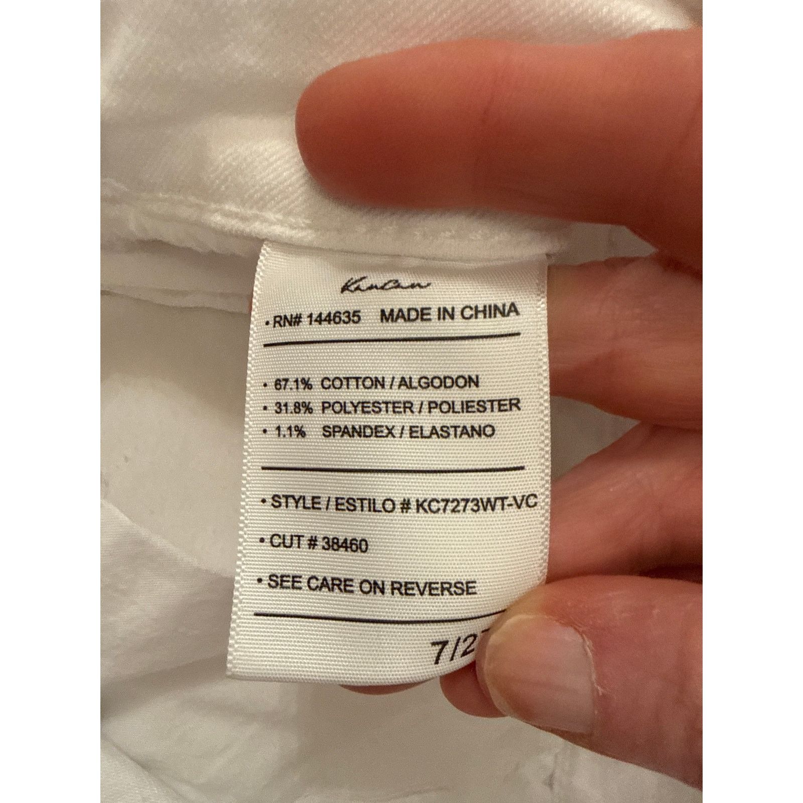 Kancan USA Kancan White Hi Rise Button Fly Jeans Raw Hem Denim, sz 7/27 Size 27" / US 4 / IT 40 - 8 Thumbnail