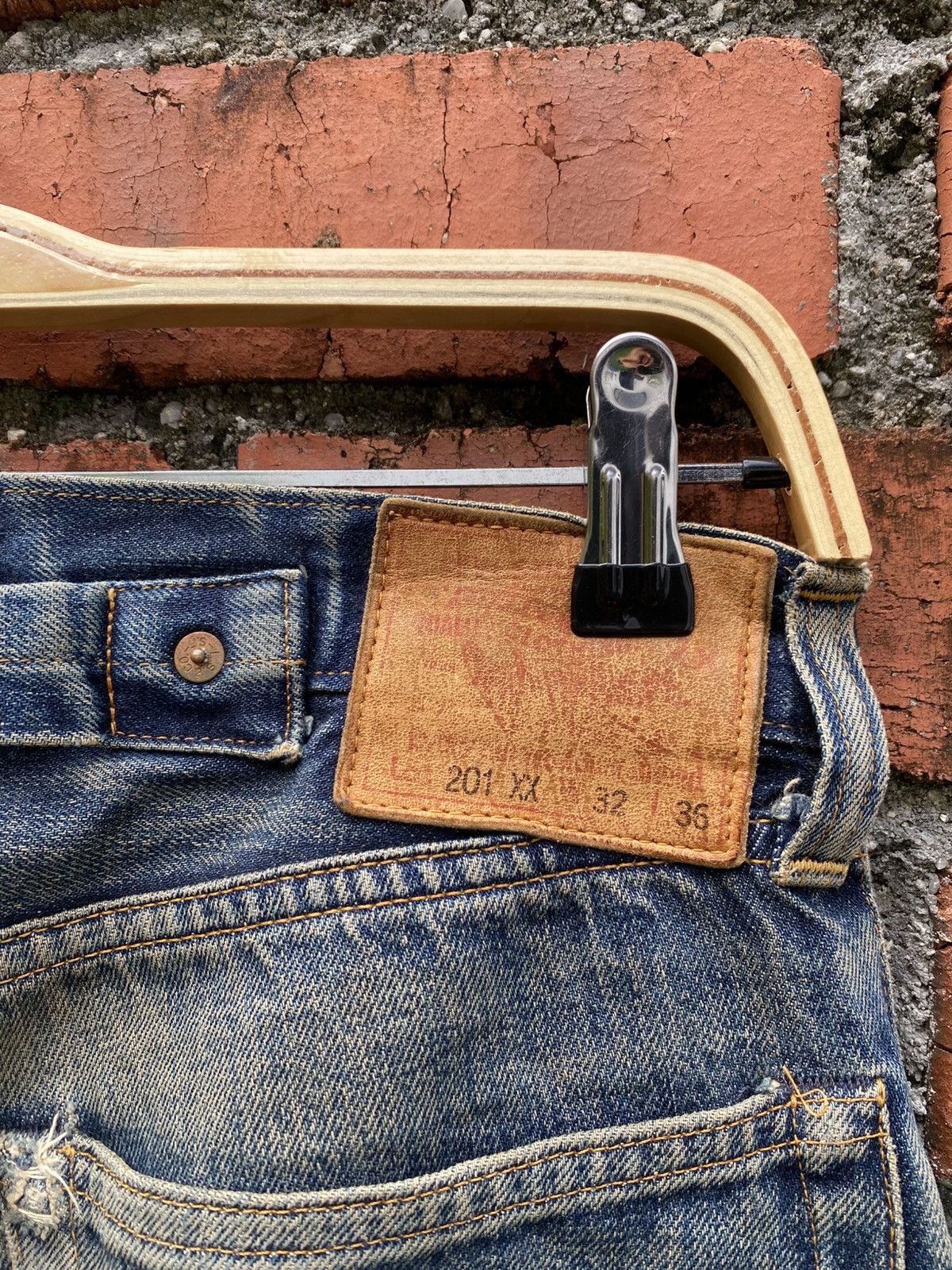 Levi's Vintage Clothing W31x28 Vintage levi's 201xx distressed redline big E Size US 31 - 10 Thumbnail