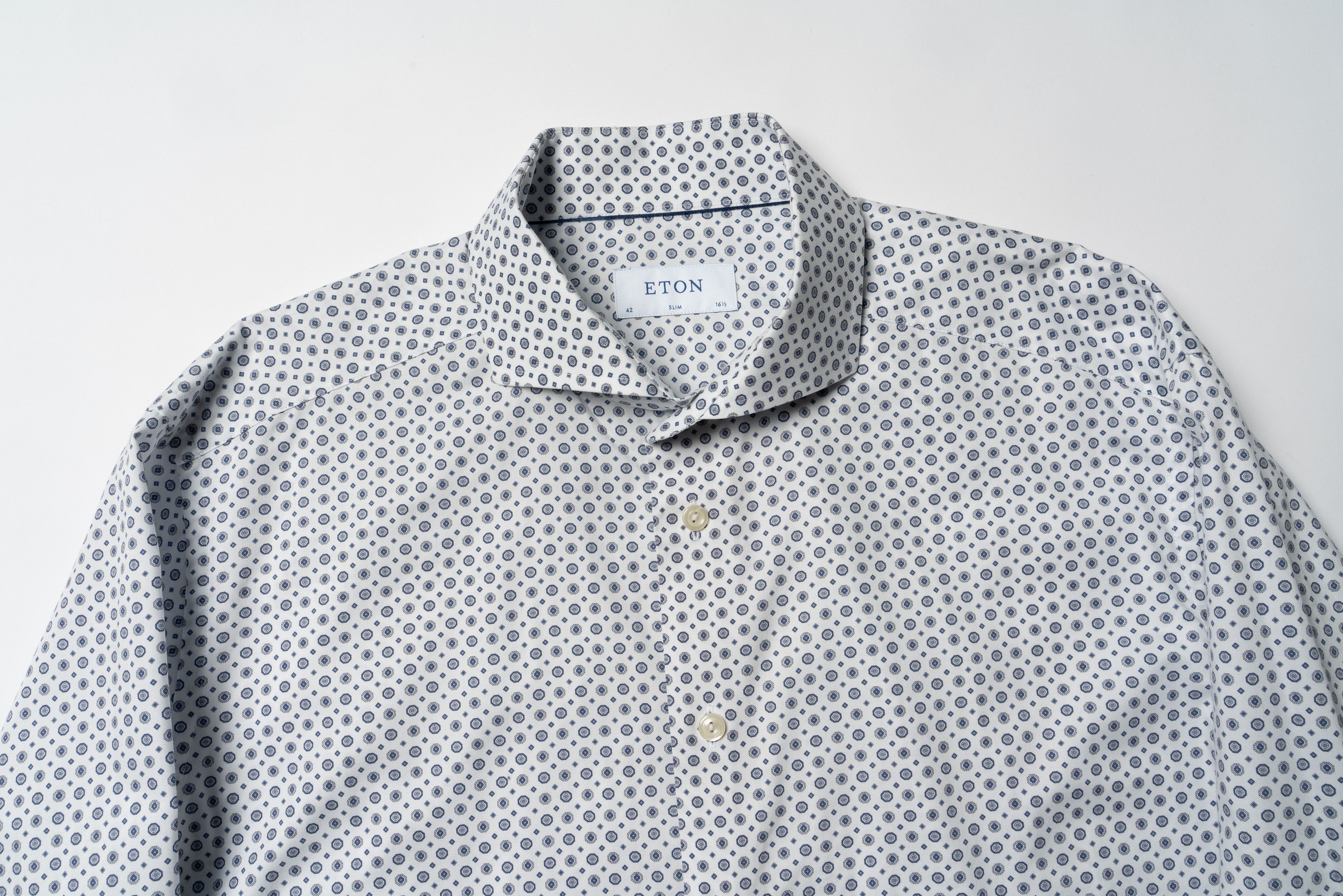 Eton 🔵 ETON Print Signature Twill Cotton Button Up Shirt Size US L / EU 52-54 / 3 - 3 Thumbnail