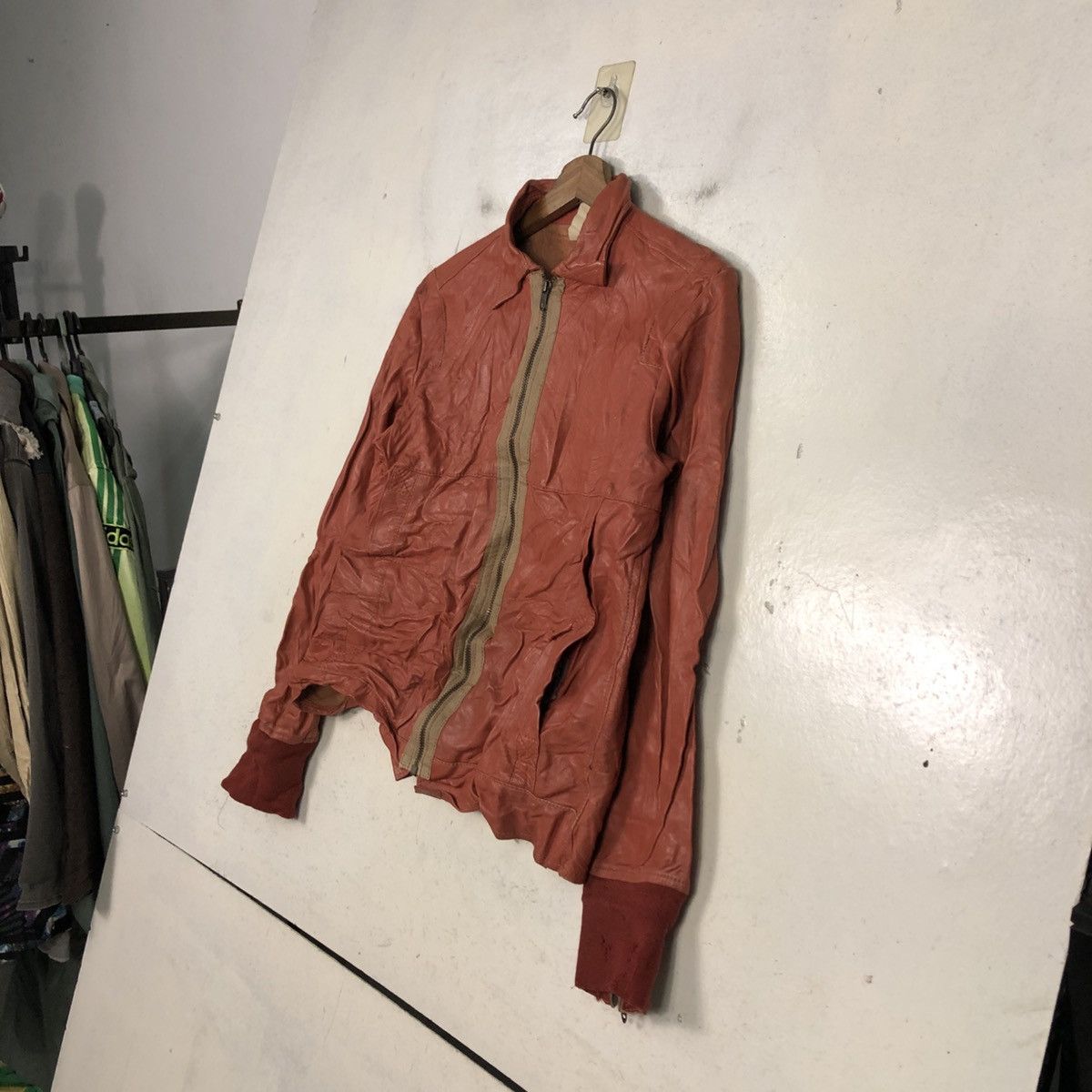 Issey Miyake 📌Vintage Biker Leather Jacket Design Works Japan Size US M / EU 48-50 / 2 - 4 Thumbnail