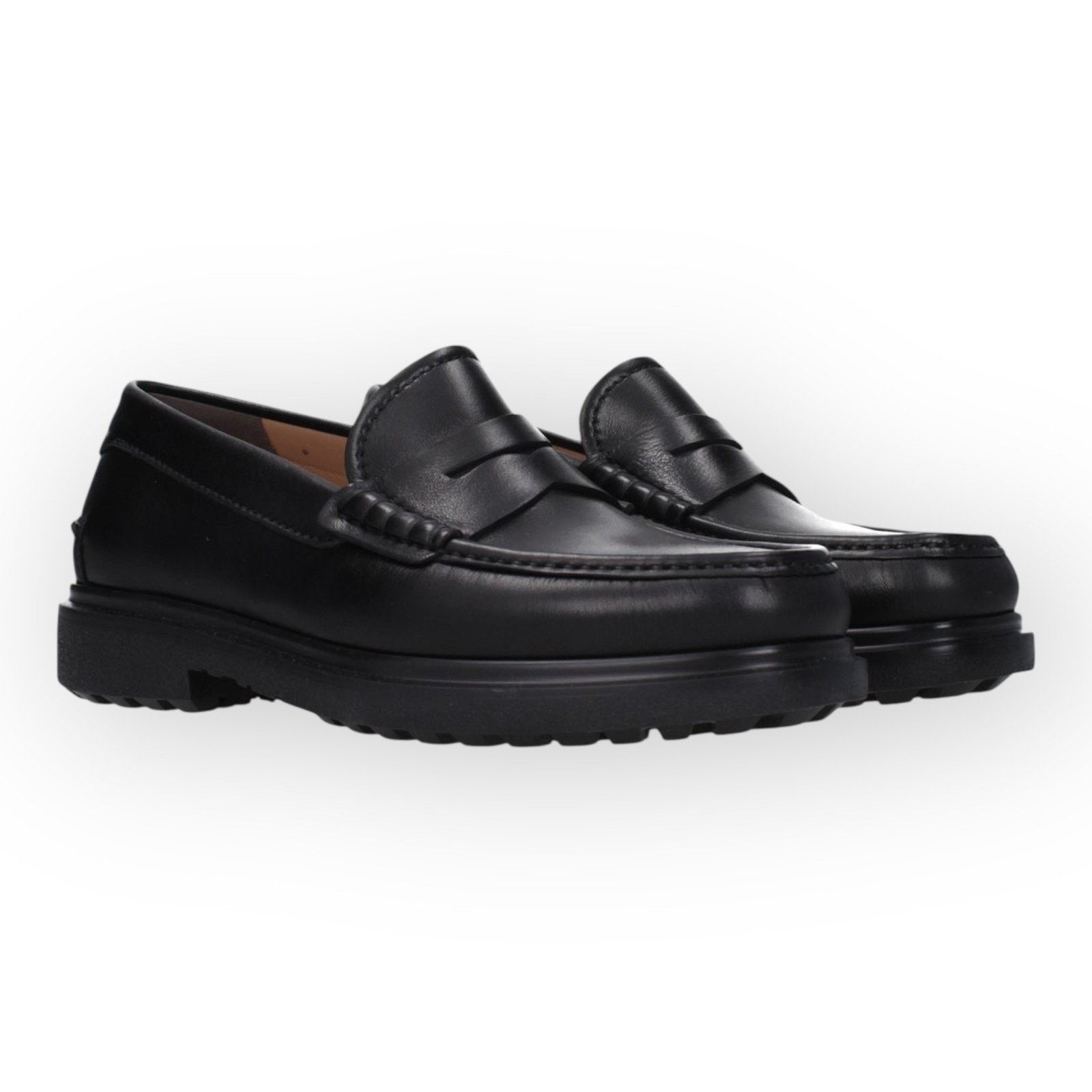 Salvatore Ferragamo Ferragamo Men's Leather Penny Loafers in black UK10.5 Size US 11.5 / EU 44-45 - 2 Thumbnail