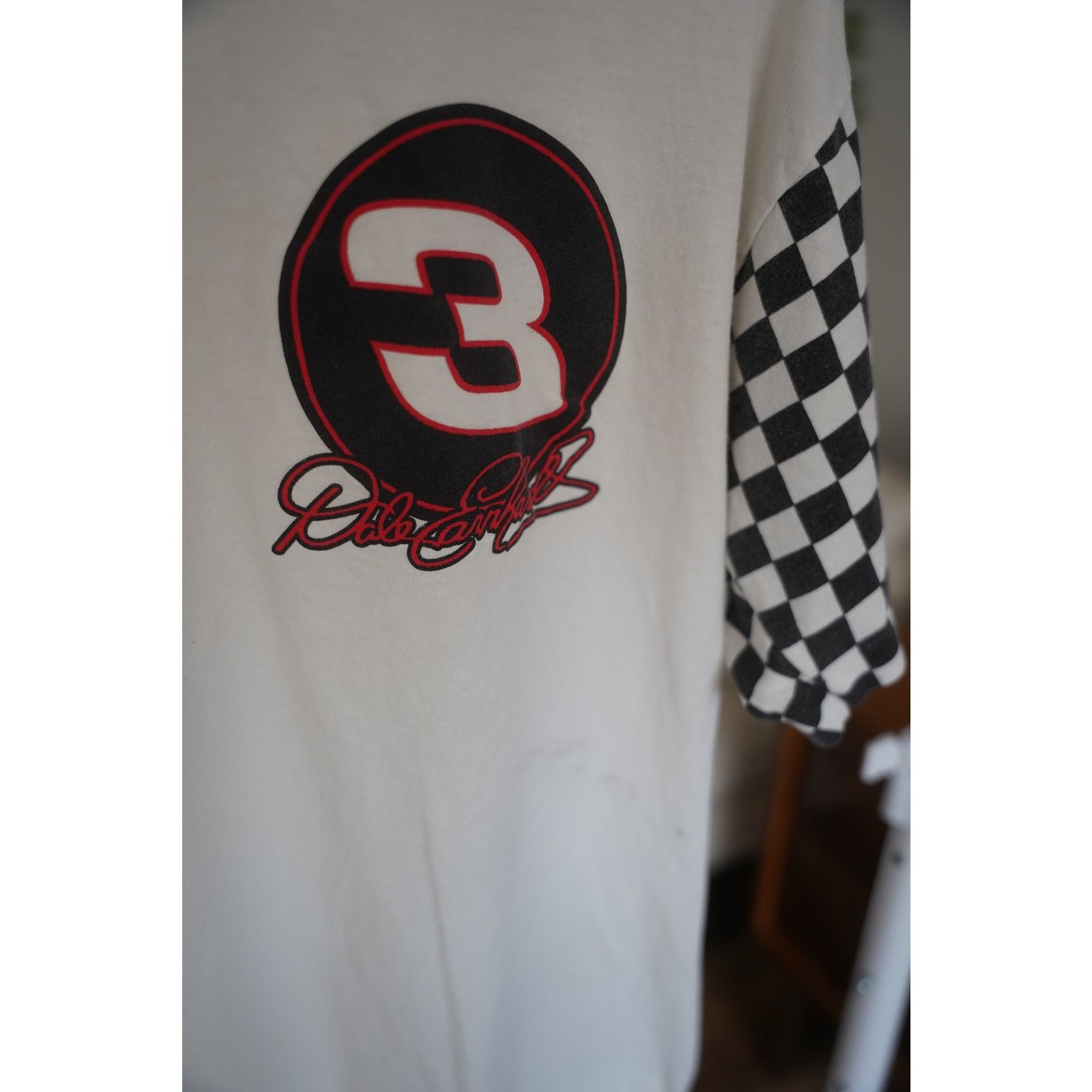 Chase Authentics NASCAR T-Shirt 90s Intimidator Racing Tee Checkered Sleeves Size US L / EU 52-54 / 3 - 3 Thumbnail