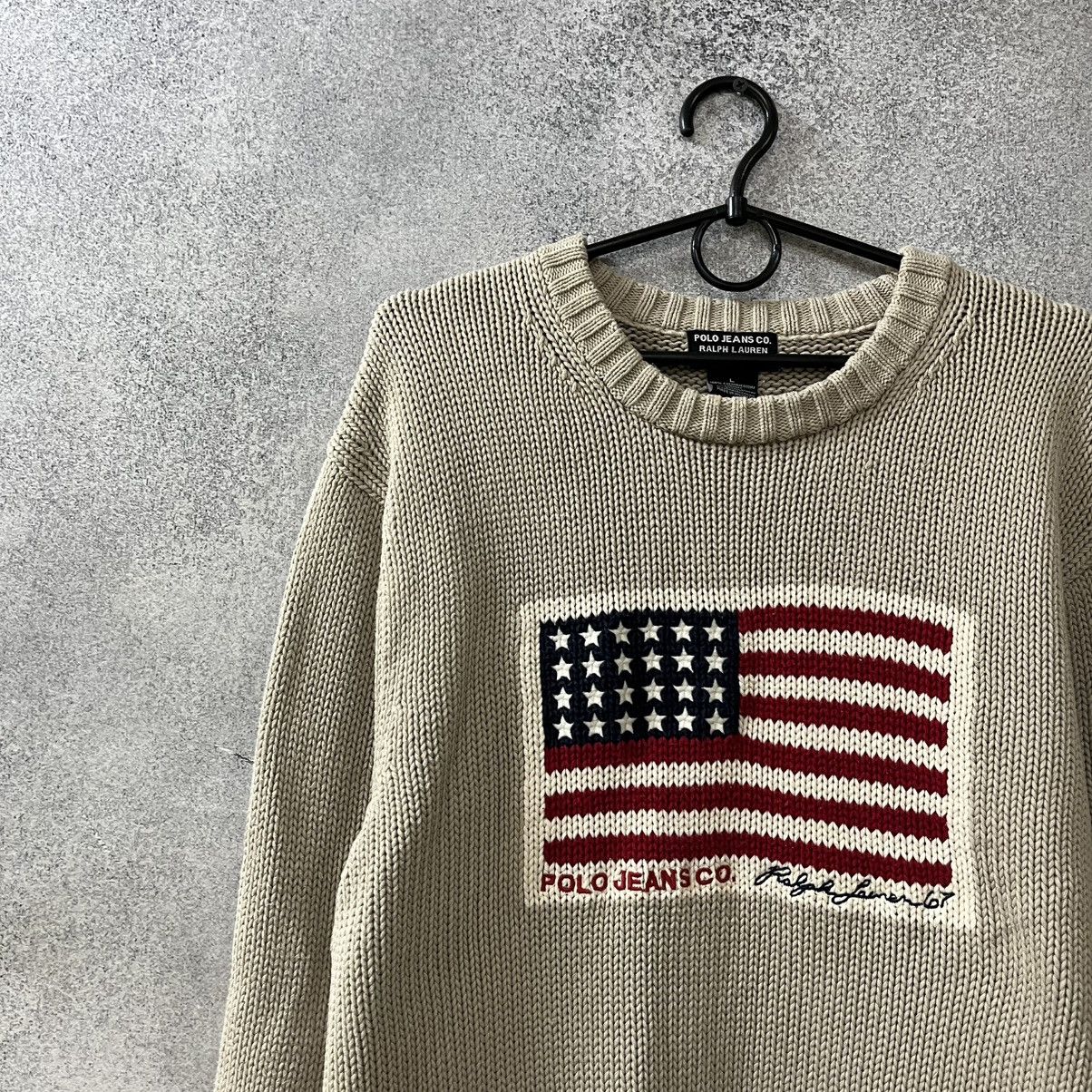 Polo Ralph Lauren Polo Ralph Lauren Sweater USA flag vintage Size US L / EU 52-54 / 3 - 3 Thumbnail