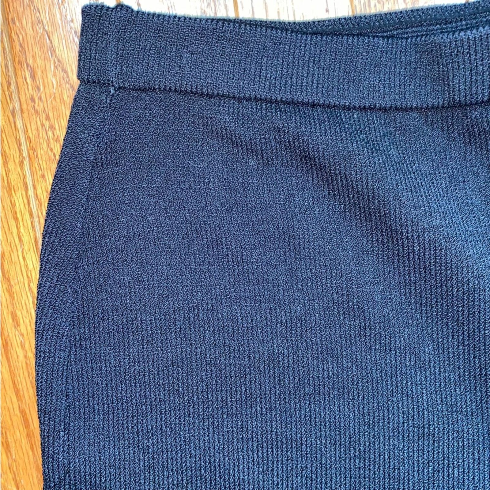 St. John St John Collection Womens Blk Santana Wide Leg Knit Pant 14 Size 36" / US 14 / IT 50 - 7 Thumbnail