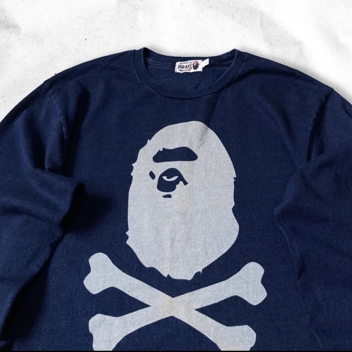 Bape Bape Pirate Store Aoyama Indigo L/S Tee Size US L / EU 52-54 / 3 - 2 Thumbnail