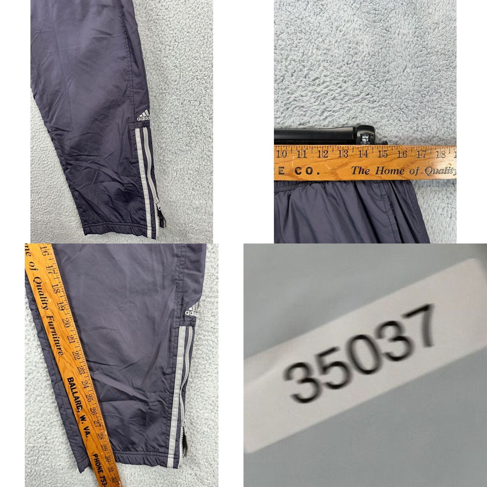 Adidas VINTAGE adidas Track Pants Mens Large Grey 3-Stripes Elastic Waist Drawstring Pockets Size US 33 - 8 Thumbnail