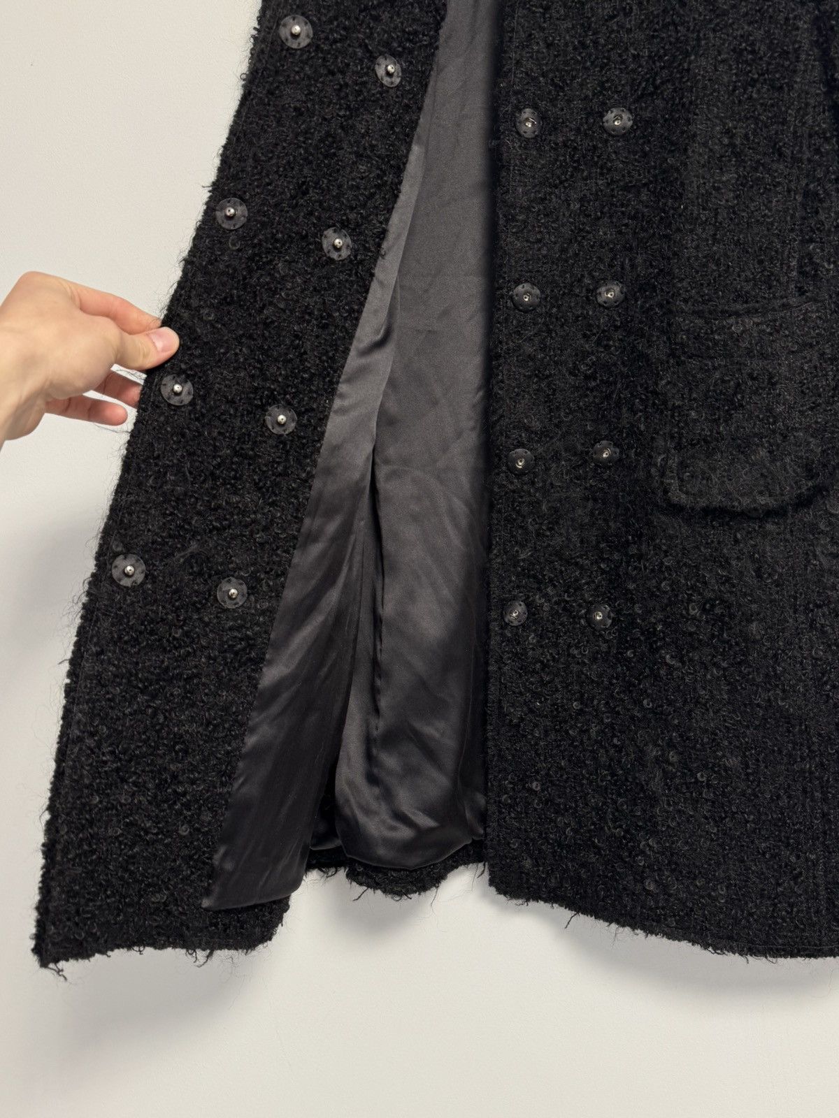 Dolce & Gabbana Dolce & Gabbana Black Boucle Wool Mohair Coat Jacket IT42 Size M / US 6-8 / IT 42-44 - 10 Thumbnail