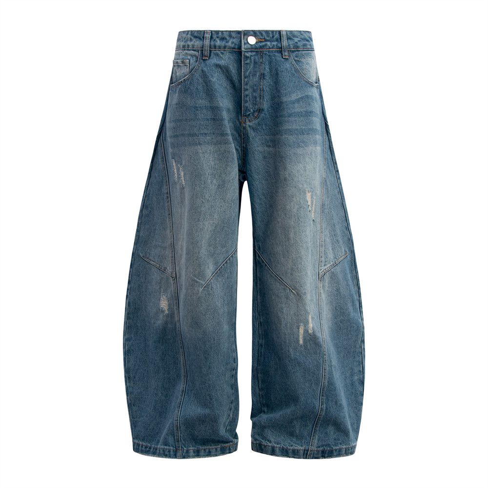 Japanese Brand × Jean Men's retro punk distressed washed scimitar jeans y2k Size US 34 / EU 50 - 1 Thumbnail