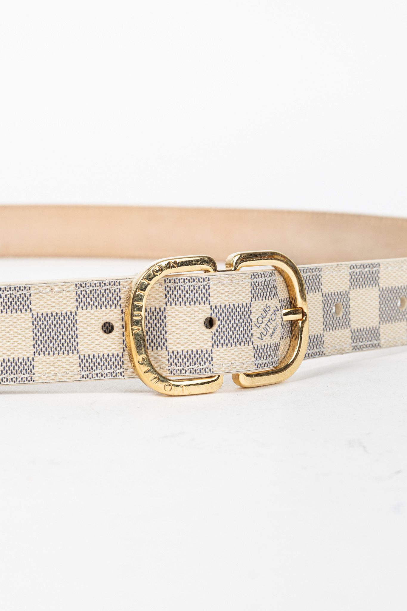 Louis Vuitton Louis Vuitton Damier Azur Canvas Mini Belt Size ONE SIZE - 3 Thumbnail