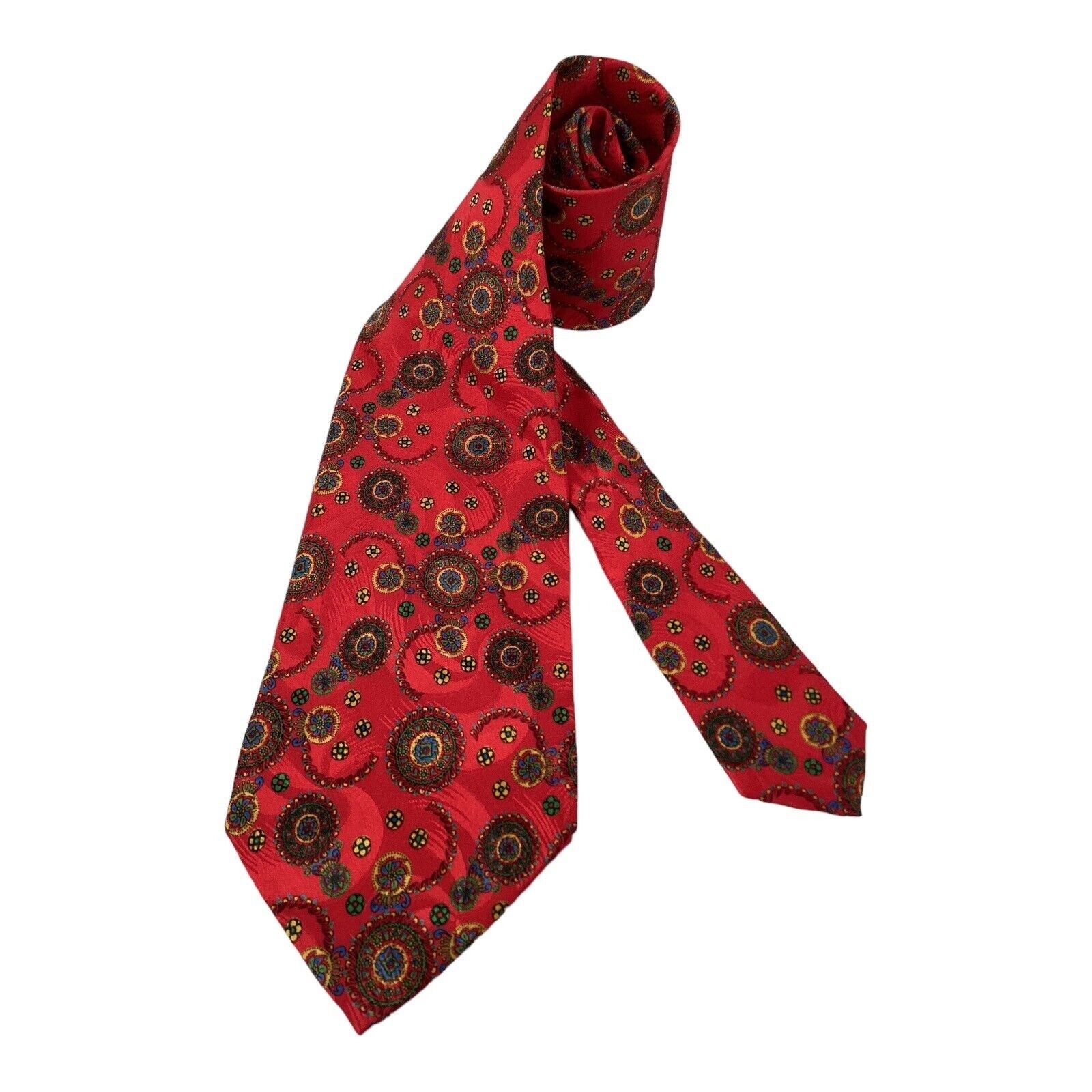 Brioni BRIONI Red Flower Print Luxury Designer Silk Tie Made In Ita Size ONE SIZE - 1 Thumbnail