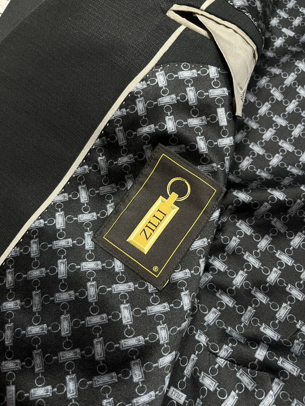 Zilli Zilli Paris R48 Black Wool Silk Blazer with Logo Lining Size 38R - 8 Thumbnail