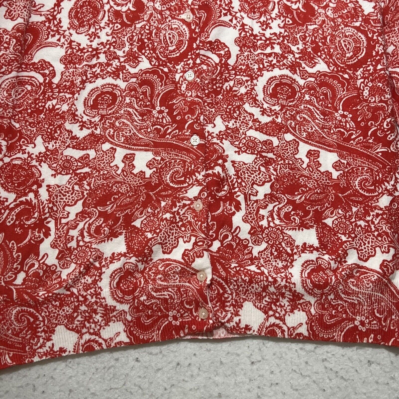 Joe Freshgoods Joe Fresh Button Down Cardigan Paisley 3/4 Sleeve Sweater Size L / US 10 / IT 46 - 6 Thumbnail