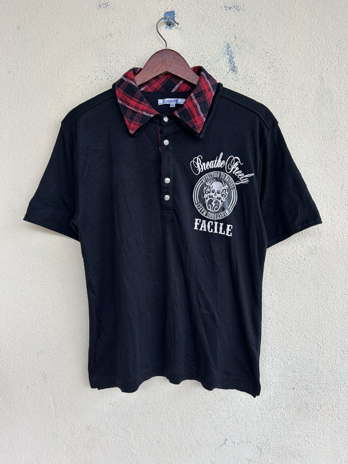 Japanese Brand Facile Breathe Freely Double Collar Tshirt Size US S / EU 44-46 / 1 - 1 Thumbnail