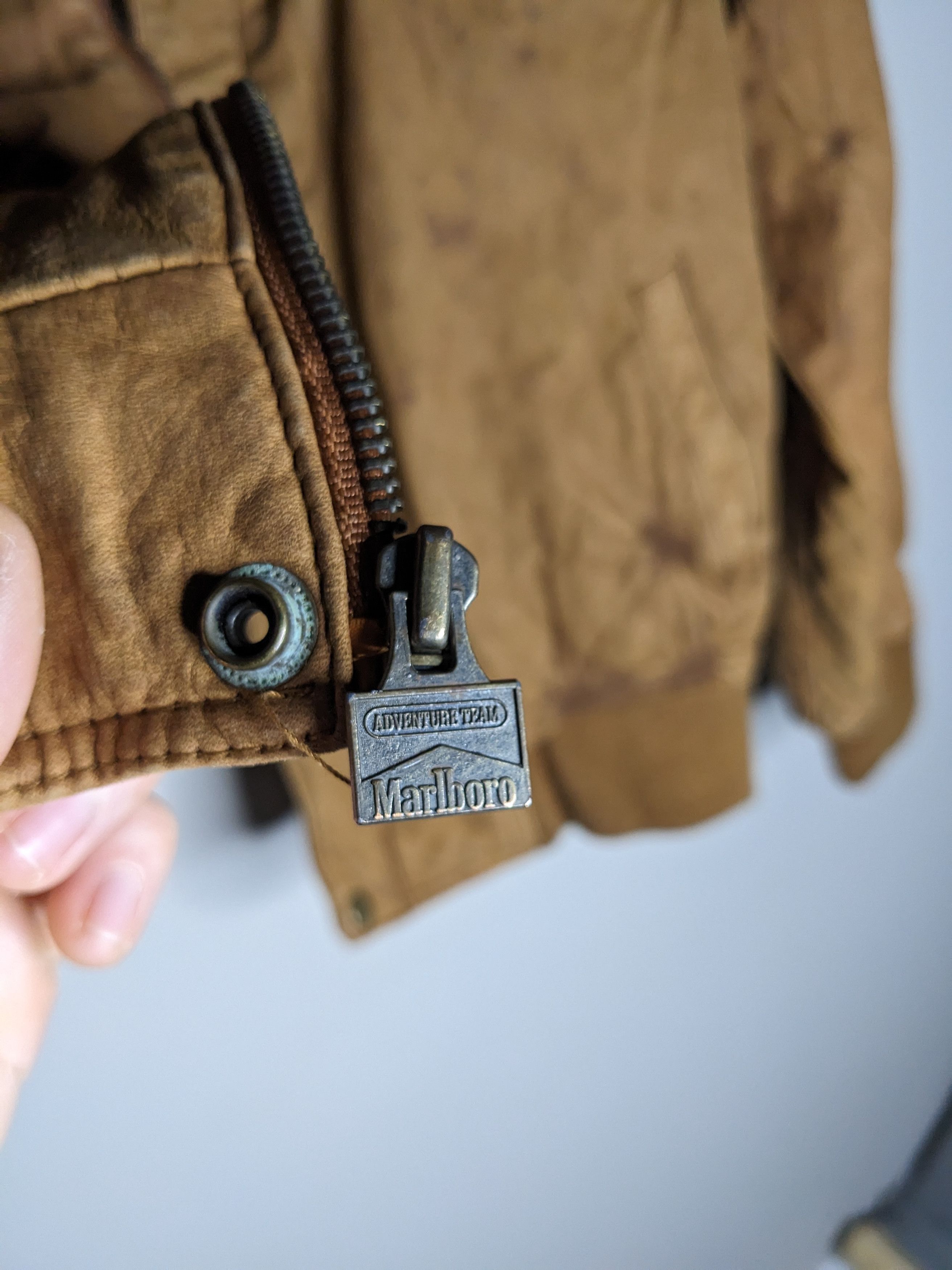 Marlboro VINTAGE Marlboro Leather Bomber Jacket Medium Brown Map 90s Size US M / EU 48-50 / 2 - 5 Thumbnail
