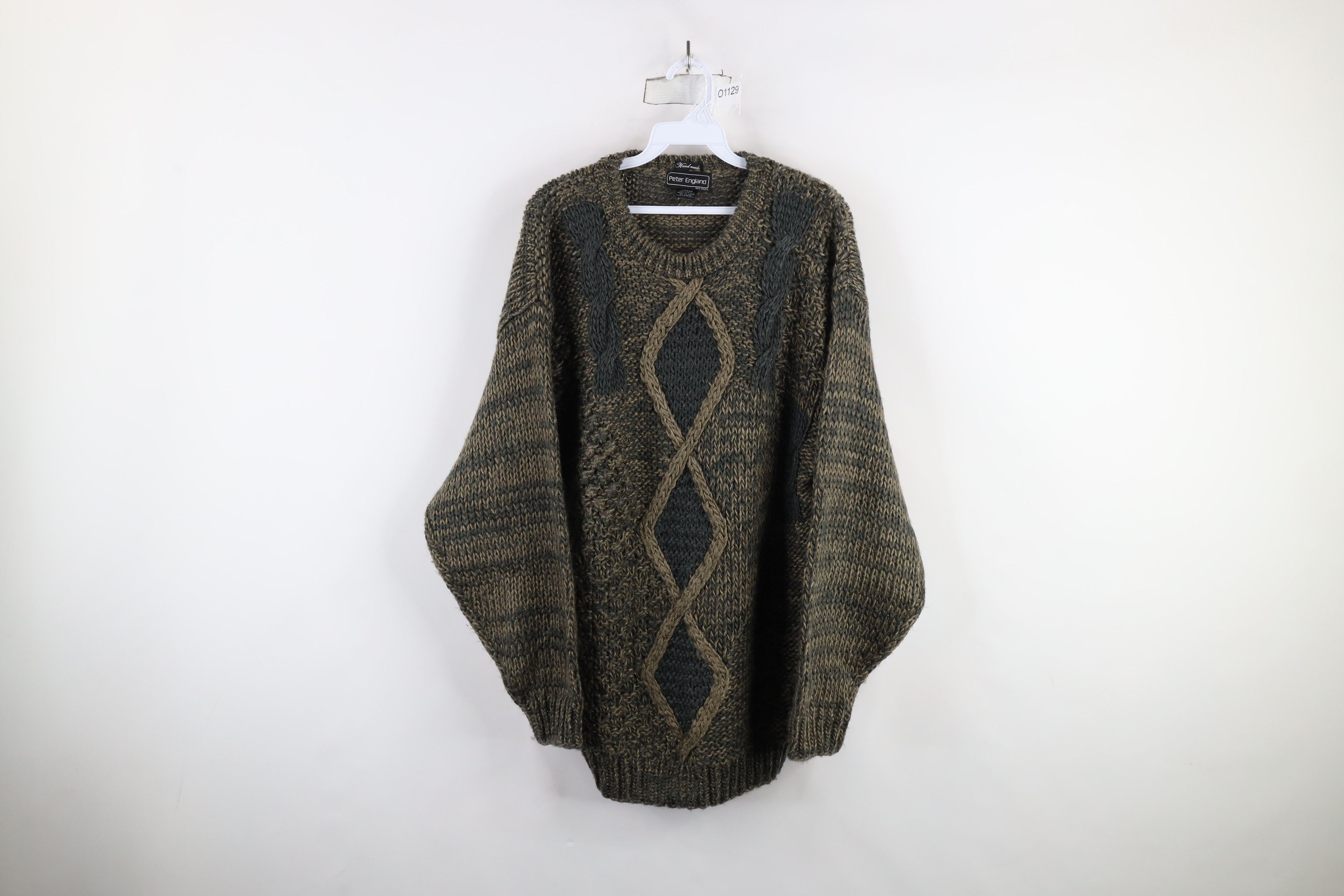 Vintage Vintage 90s Streetwear Chunky Crochet Cable Knit Sweater Size US L / EU 52-54 / 3 - 1 Thumbnail