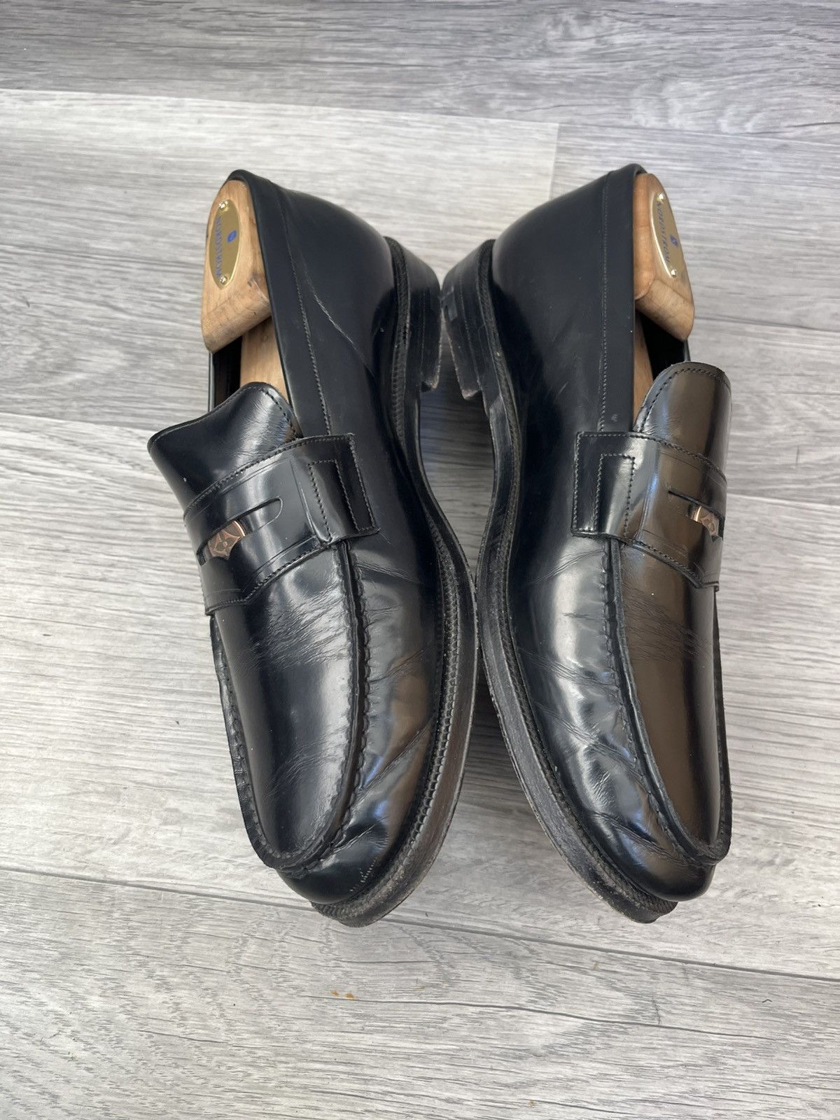 Louis Vuitton Louis Vuitton black leather penny loafers uk 7 Size US 8 / EU 41 - 8 Thumbnail