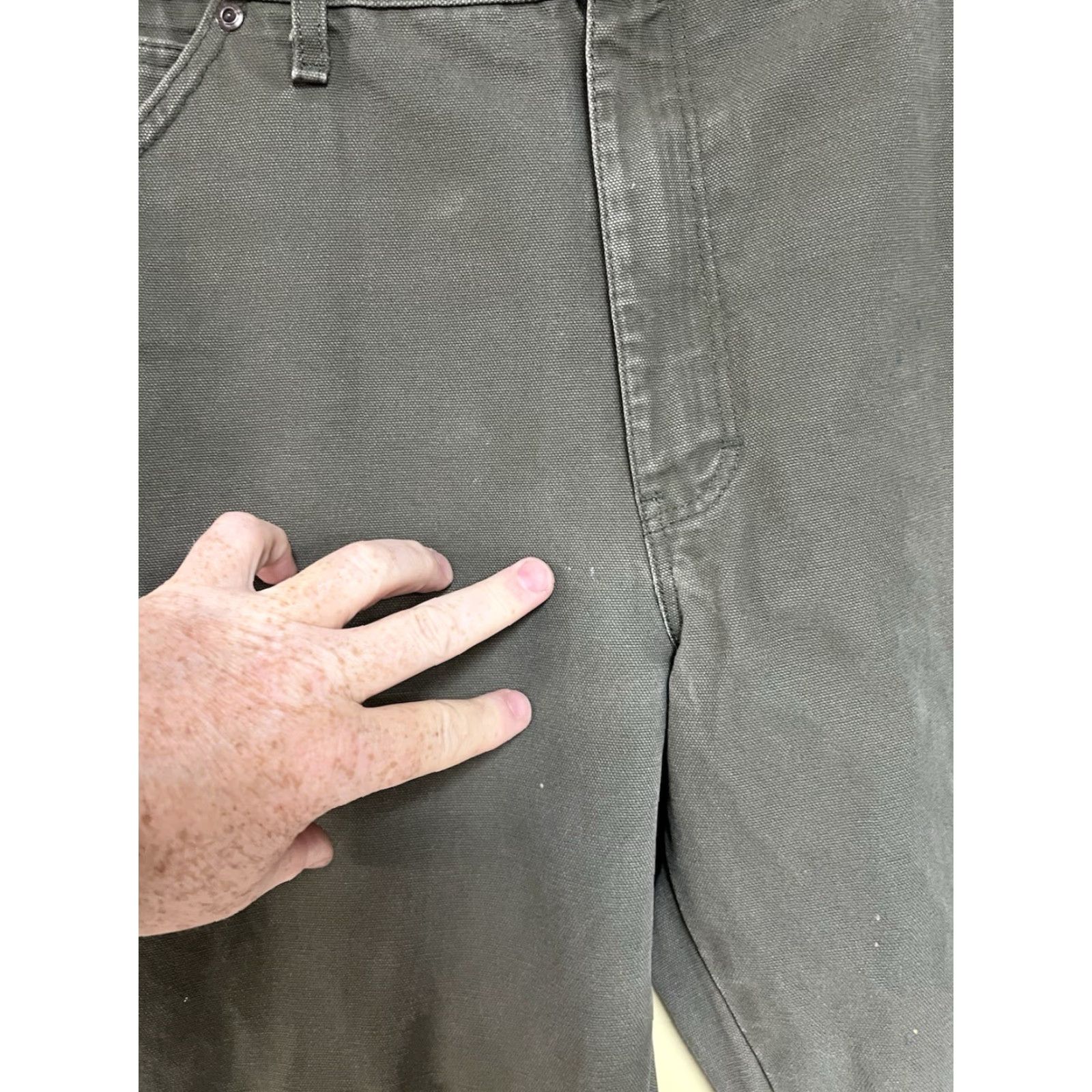 Dickies Dickies Mens Carpenter Jeans Green 36x30 Relaxed Fit Canvas Cotton 5-Pocket Straight Leg Washed Dark Vintage No N/A Size US 36 / EU 52 - 3 Thumbnail