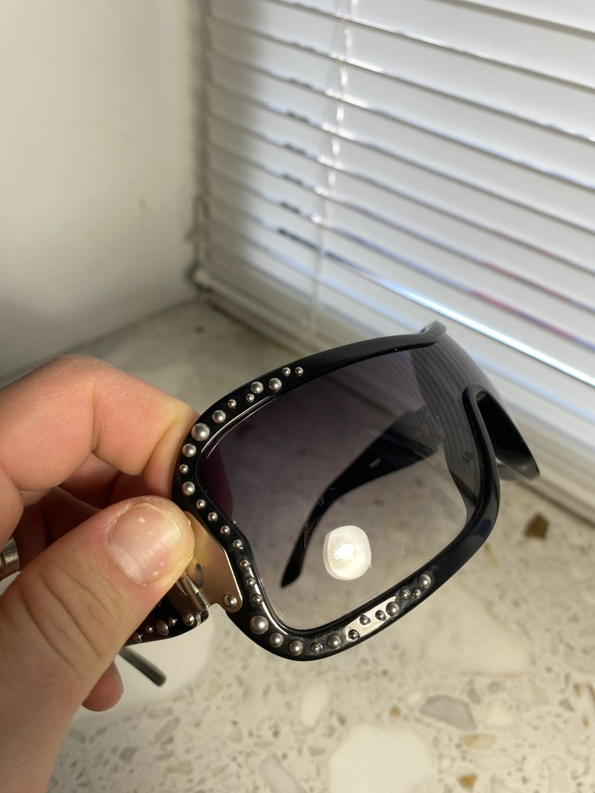 Miu Miu Silver Stones Vintage Miu Miu Sunglasses Size ONE SIZE - 10 Thumbnail