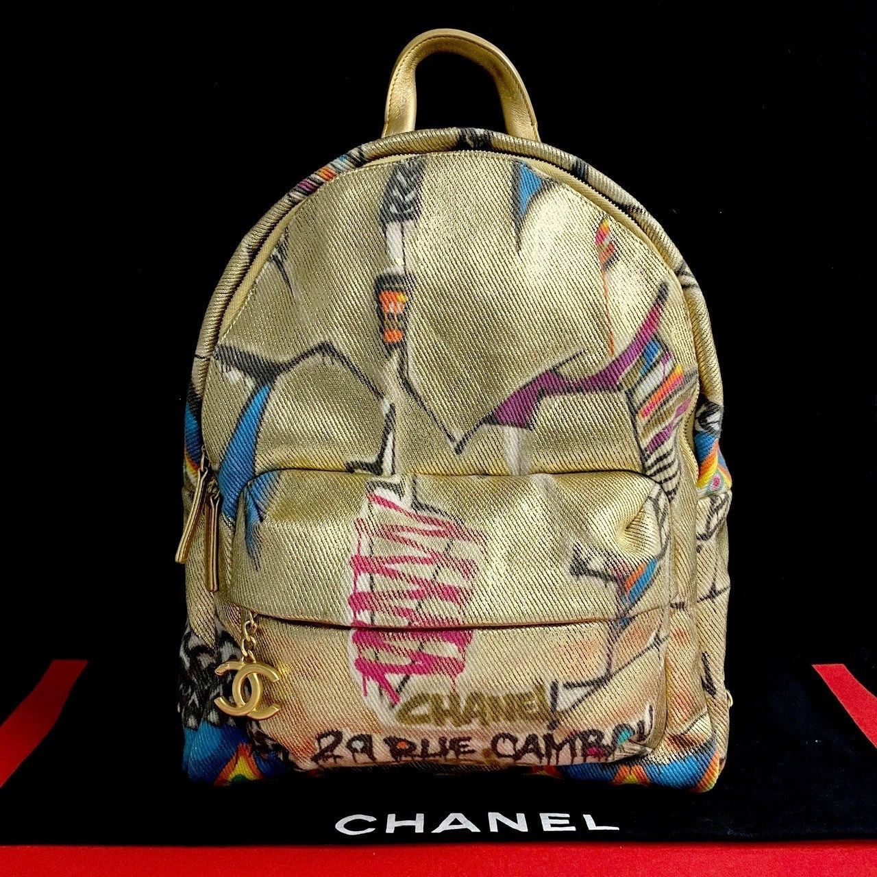 Chanel Backpack Gold Pvc