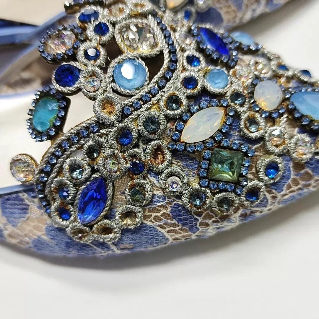 Rene Caovilla RC women's rhinestone shoes 37.5 EU Size US 7 / IT 37 - 8 Thumbnail