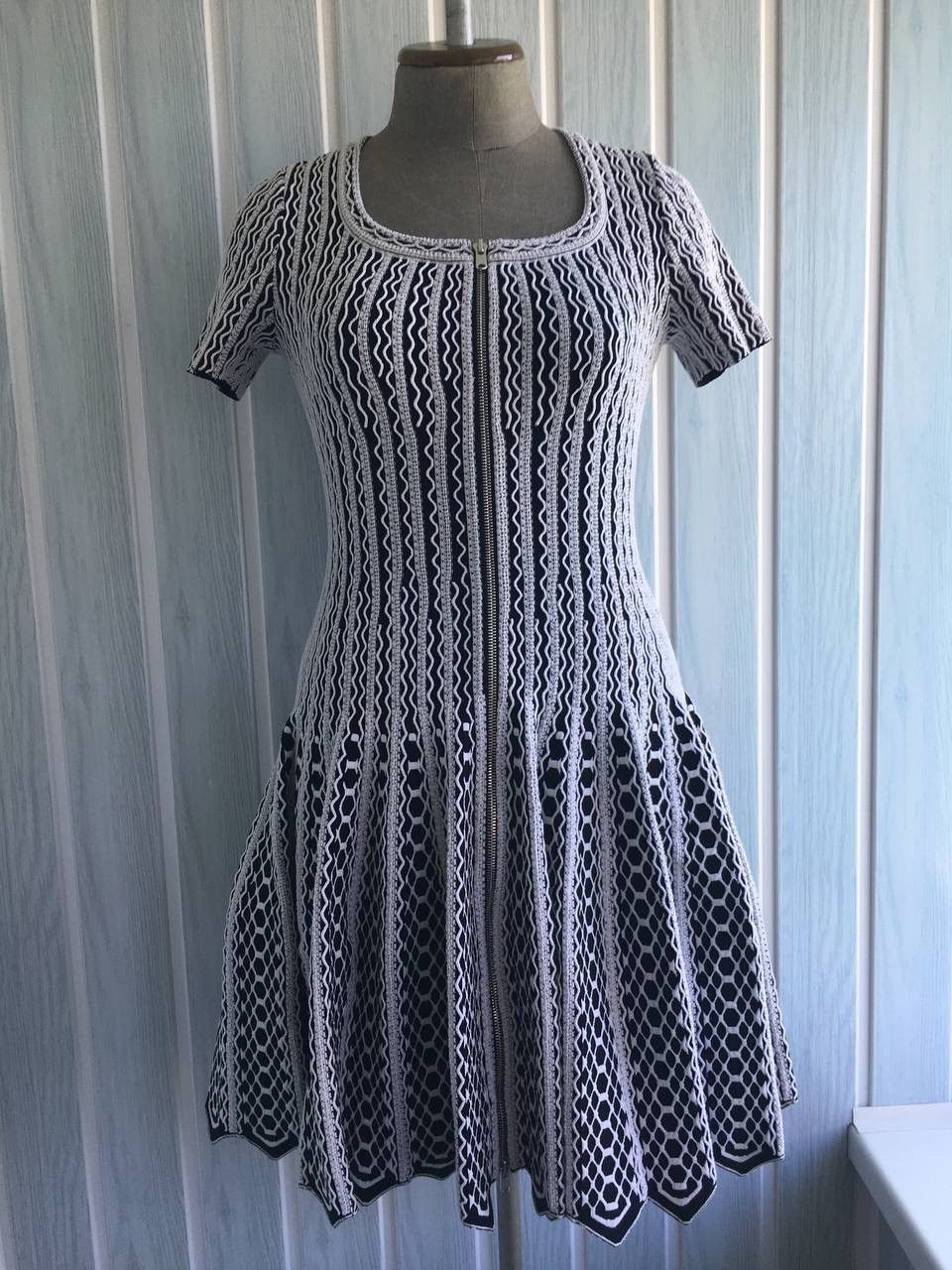 Alaia Alaïa Pleated Multicolor Short Sleeve Tall Viscose Zip Dress Size M / US 6-8 / IT 42-44 - 1 Thumbnail