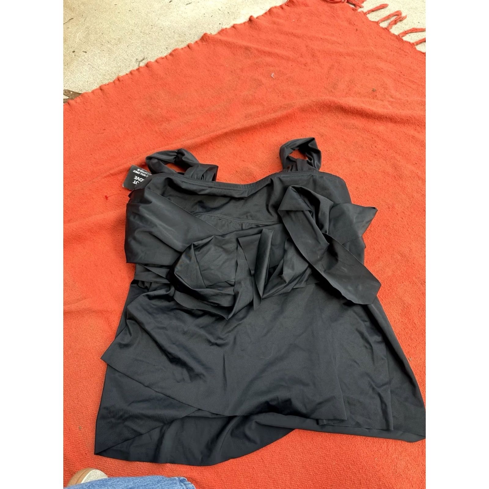 Vintage VINTAGE Swimsuits For All Black Tankini 18W Adjustable Straps Women Tankini Top Bikini Bottom New With Tags Size ONE SIZE - 3 Thumbnail