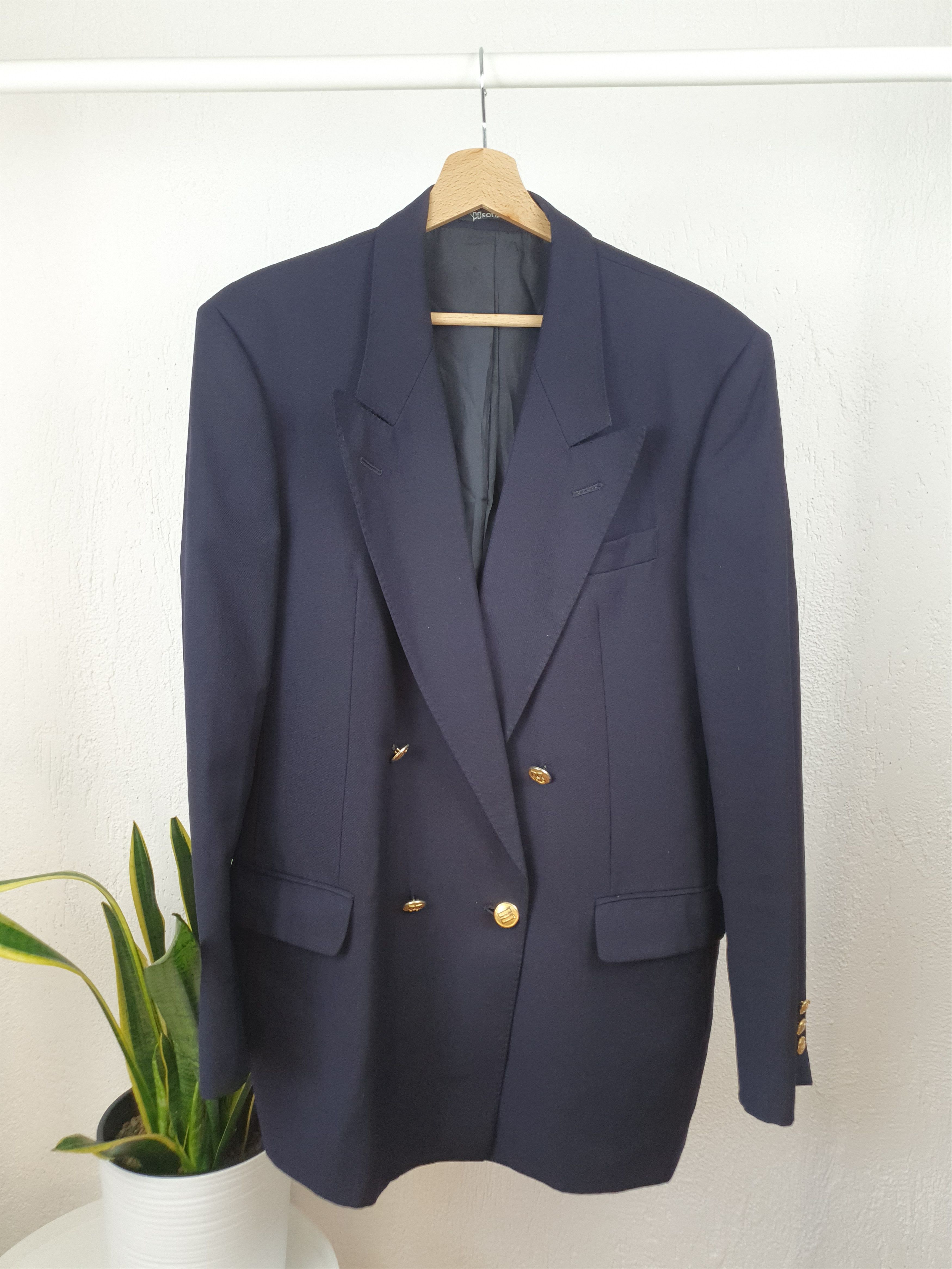 DAKS × Vintage Dark London Wool Jacket Gold Button Blazers Medium Size Size US M / EU 48-50 / 2 - 7 Thumbnail