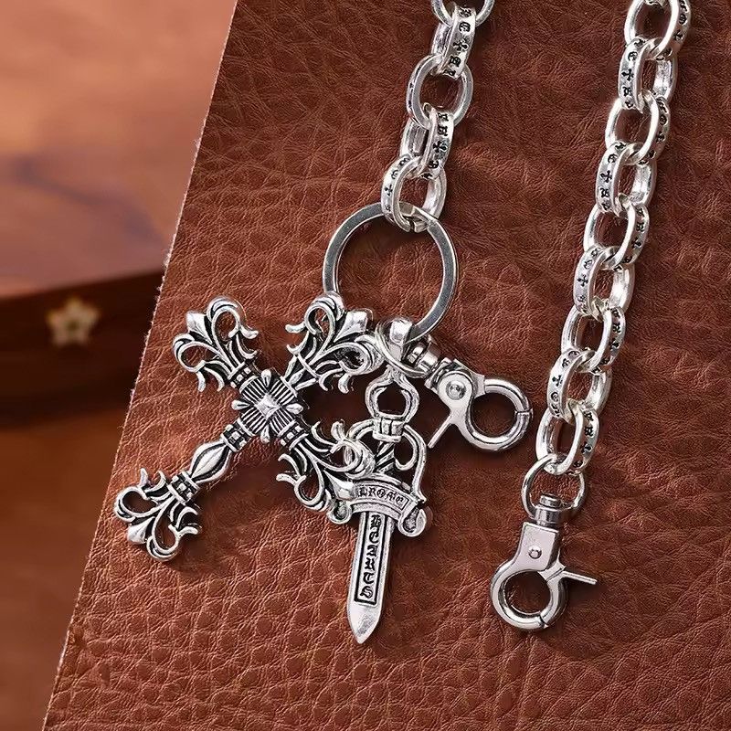 Jewelry Punk Rock Metal Silver Hip Hop Pants Key Chain Size ONE SIZE - 3 Thumbnail