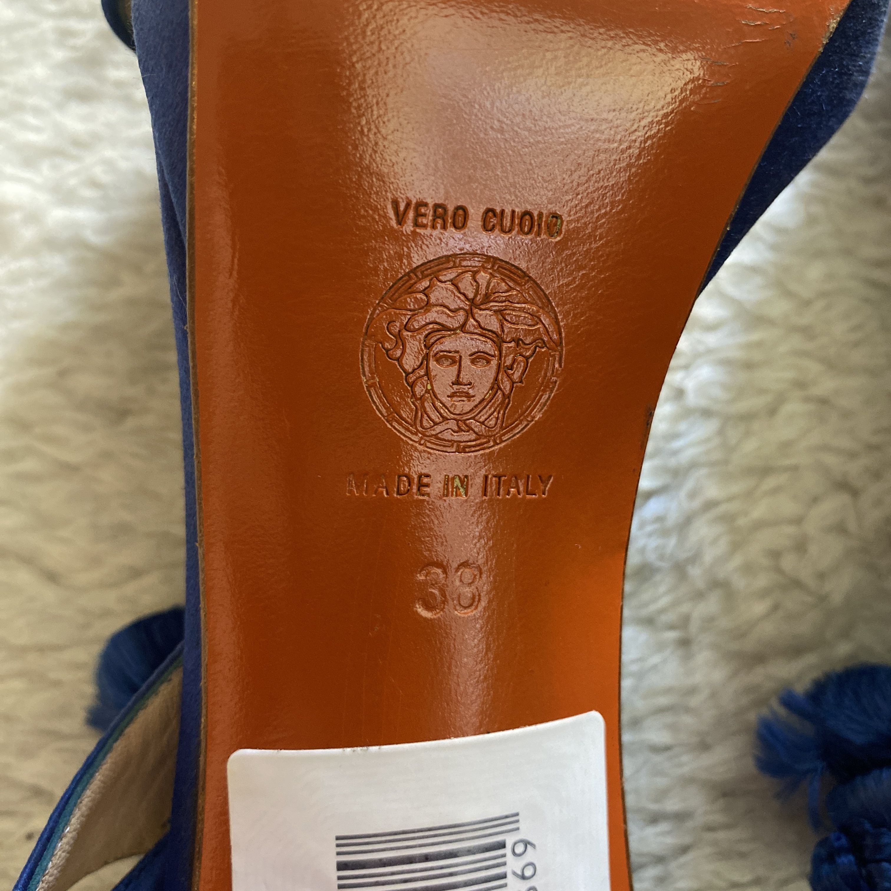 Versace Versace S/S 2008 Blue Silk Tassel Heels – Open Toe Sandals Size US 8 / IT 38 - 16 Thumbnail