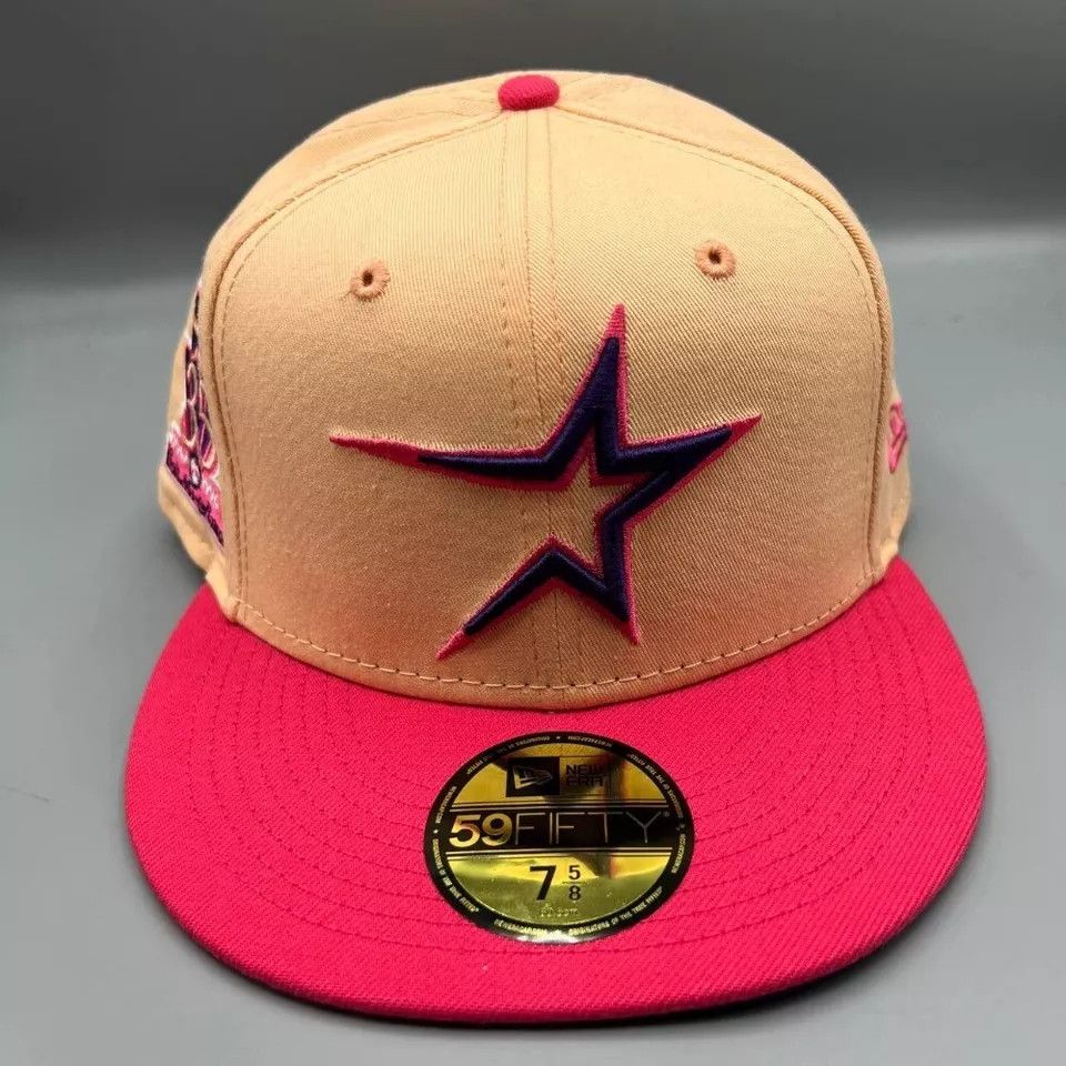 New Era Houston Astros Hat Men 7 5/8 59Fifty New Era Fitted Cap Size ONE SIZE - 2 Thumbnail