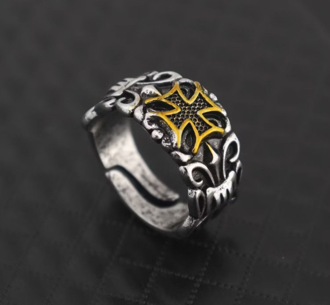 Japanese Brand Gold colour streetwear adjustable ring Size ONE SIZE - 1 Thumbnail